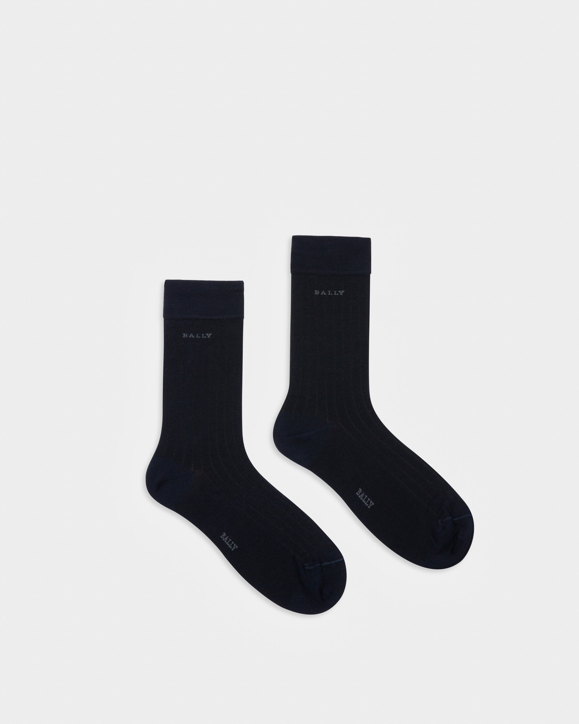 Socken Aus Marineblauem Baumwollmischgewebe - Herren - Bally - 01