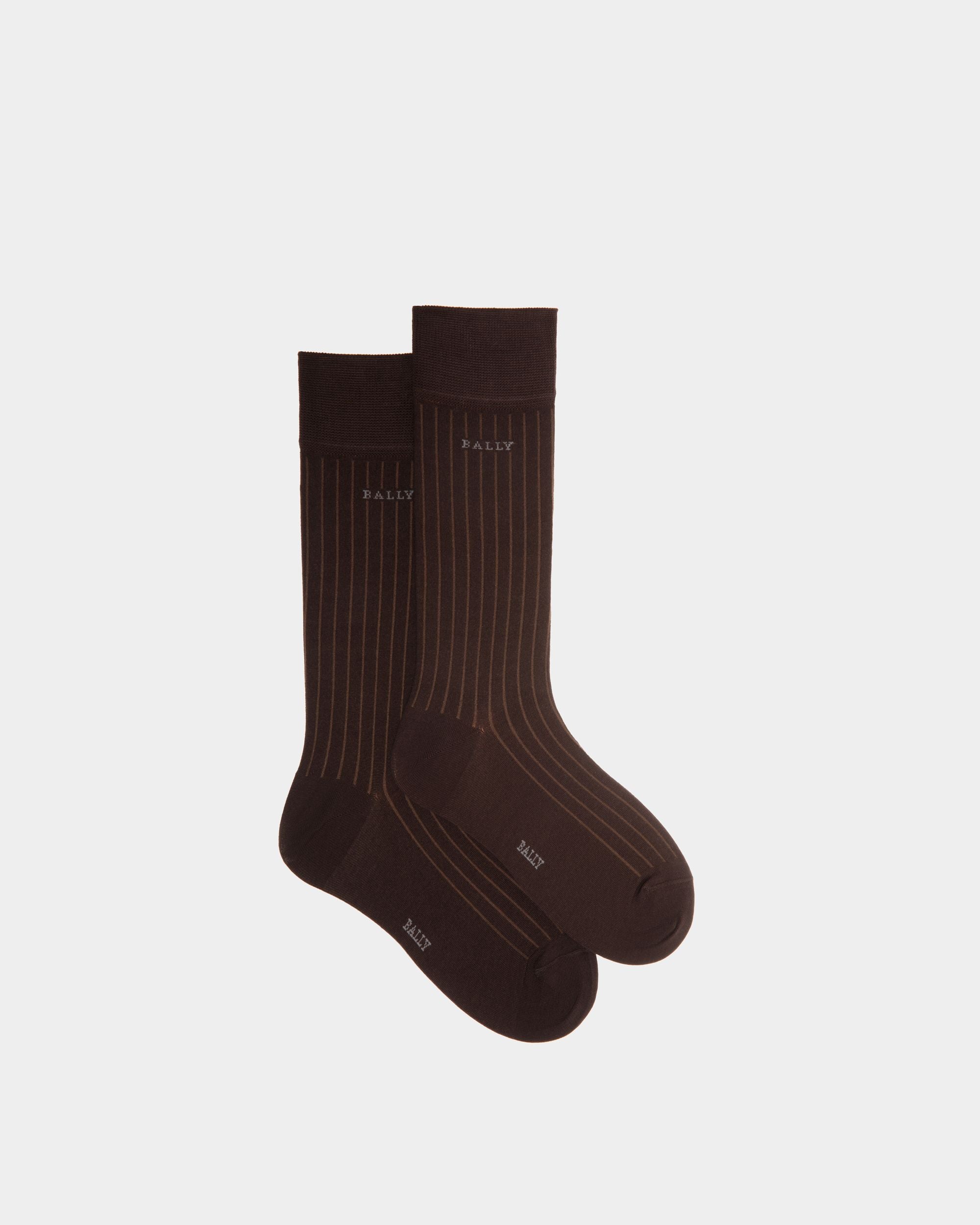 Socks In Brown Cotton - Herren - Bally - 01