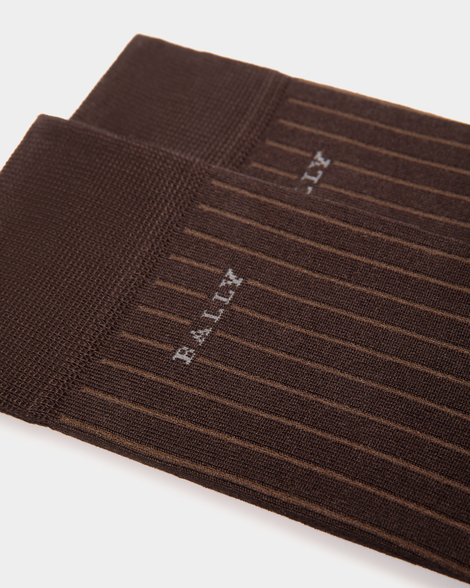 Socks In Brown Cotton - Herren - Bally - 02