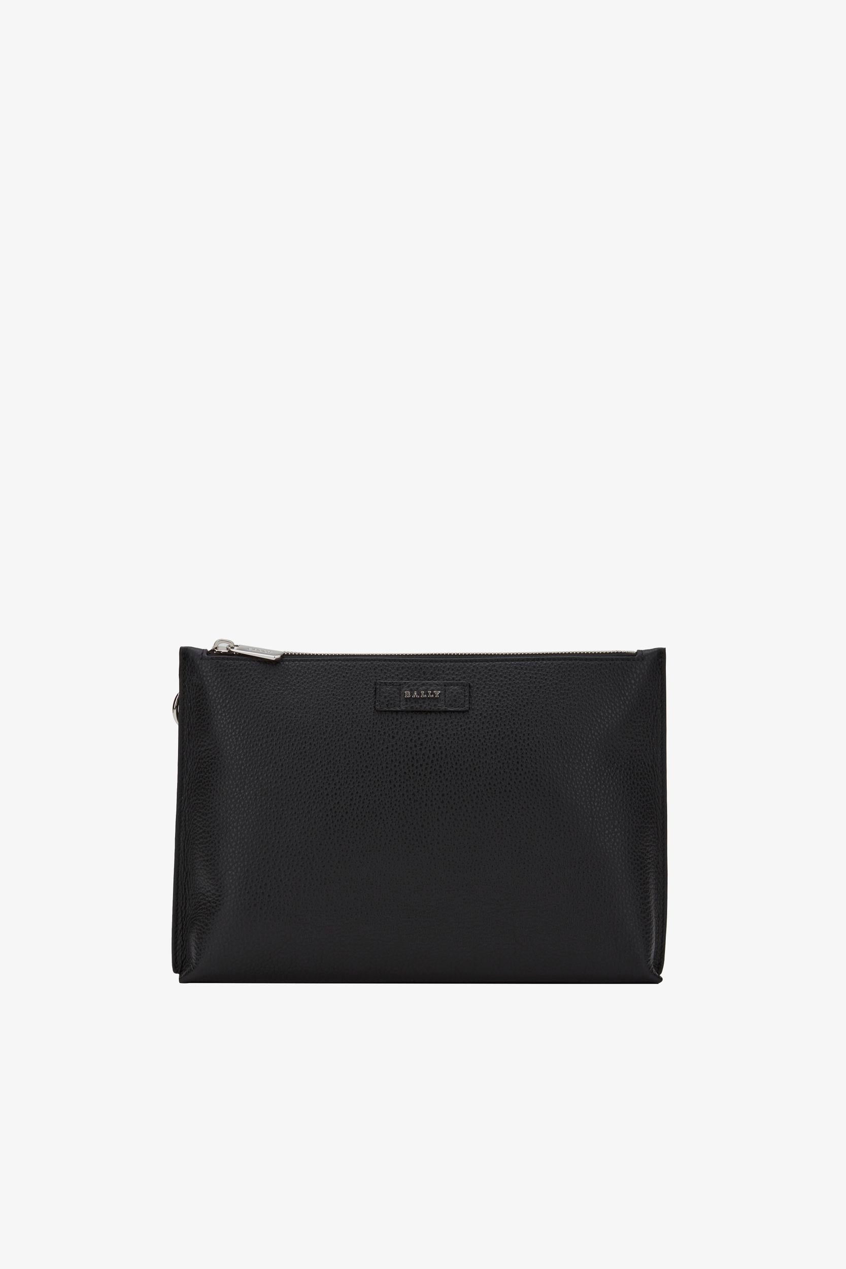 Men's Black Leather Clutch - Herren - Bally - 01