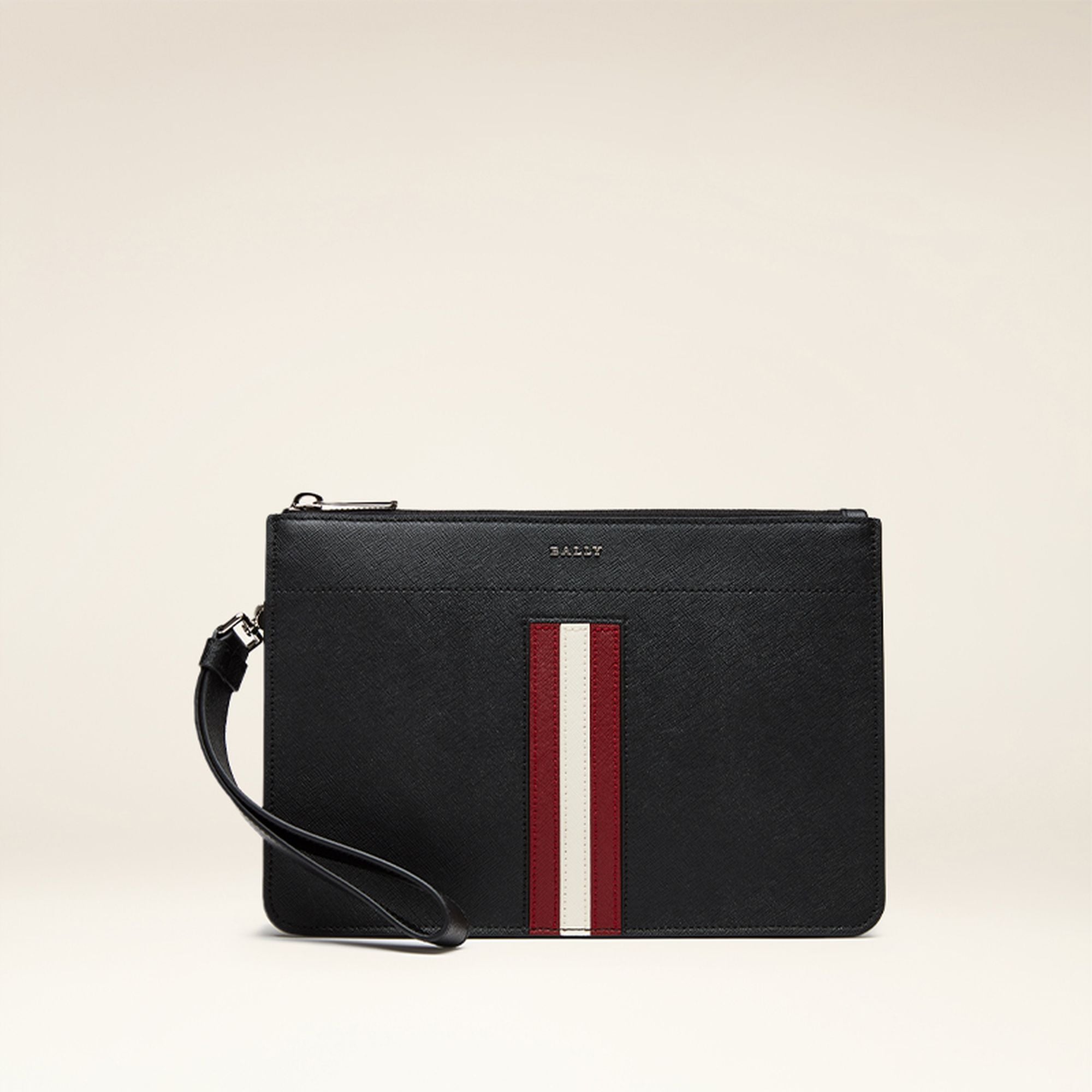 Men's Black Leather Casual Clutch - Herren - Bally - 01