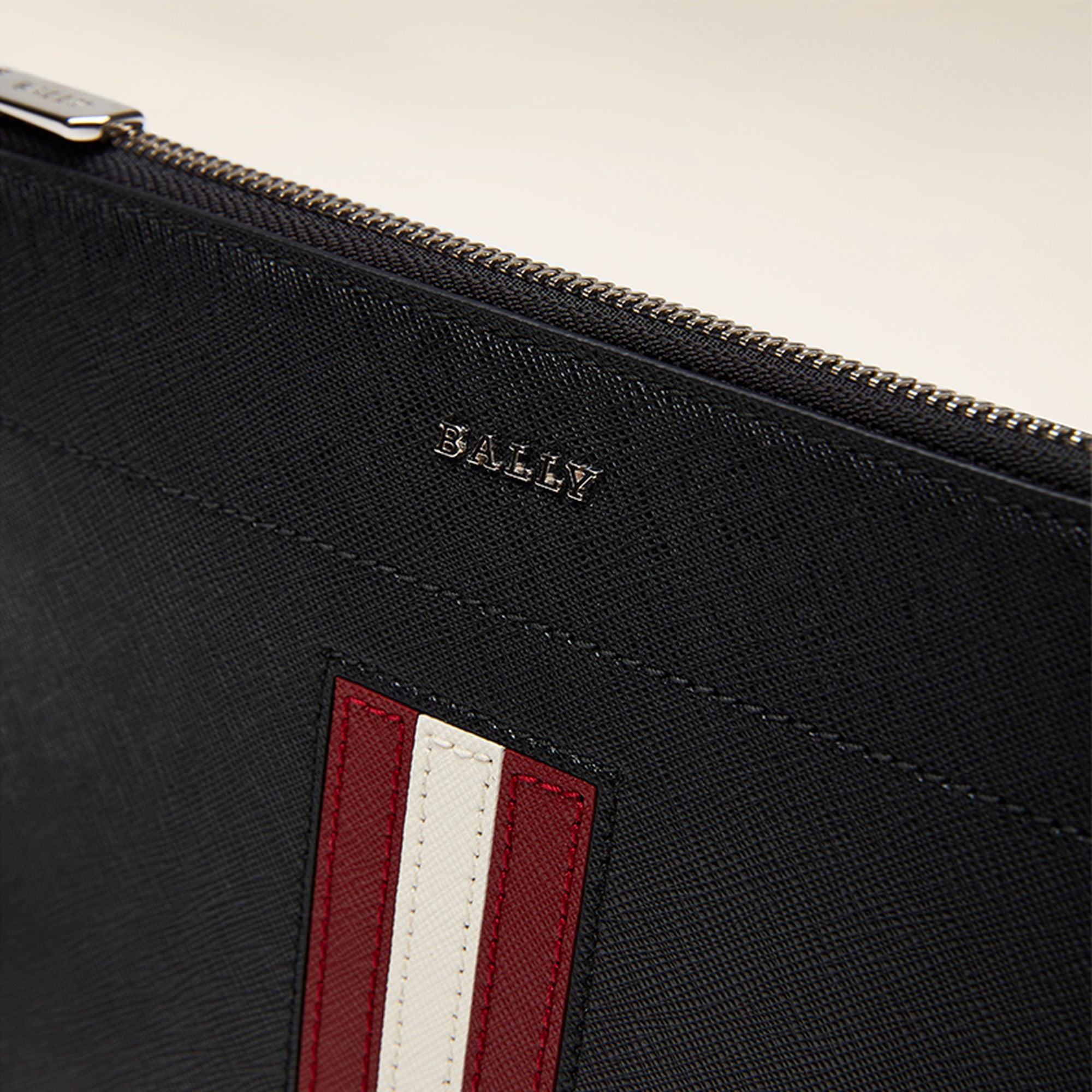 Men's Black Leather Casual Clutch - Herren - Bally - 04