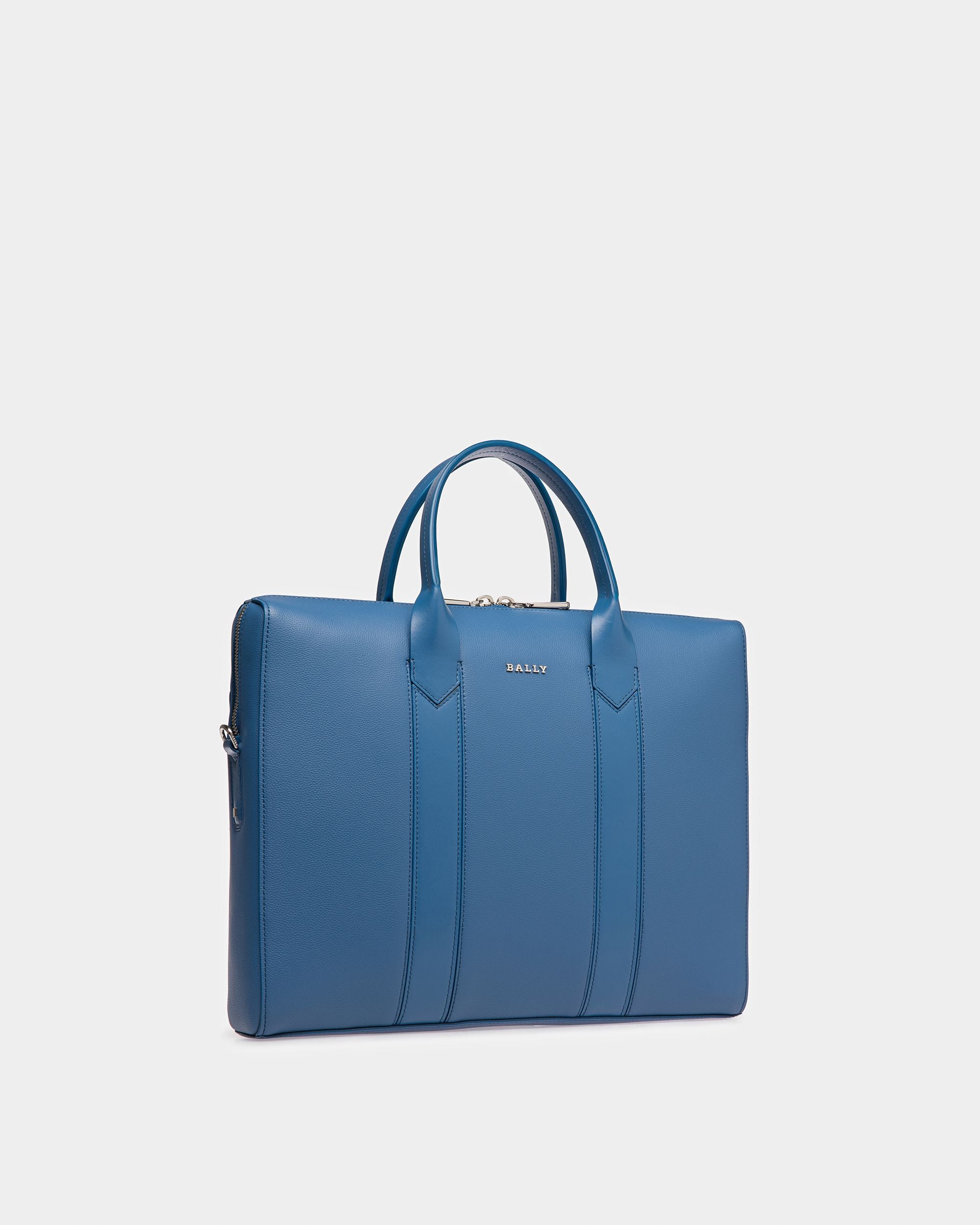 Elter Business Bag Aus Leder In Neonblau - Herren - Bally - 05