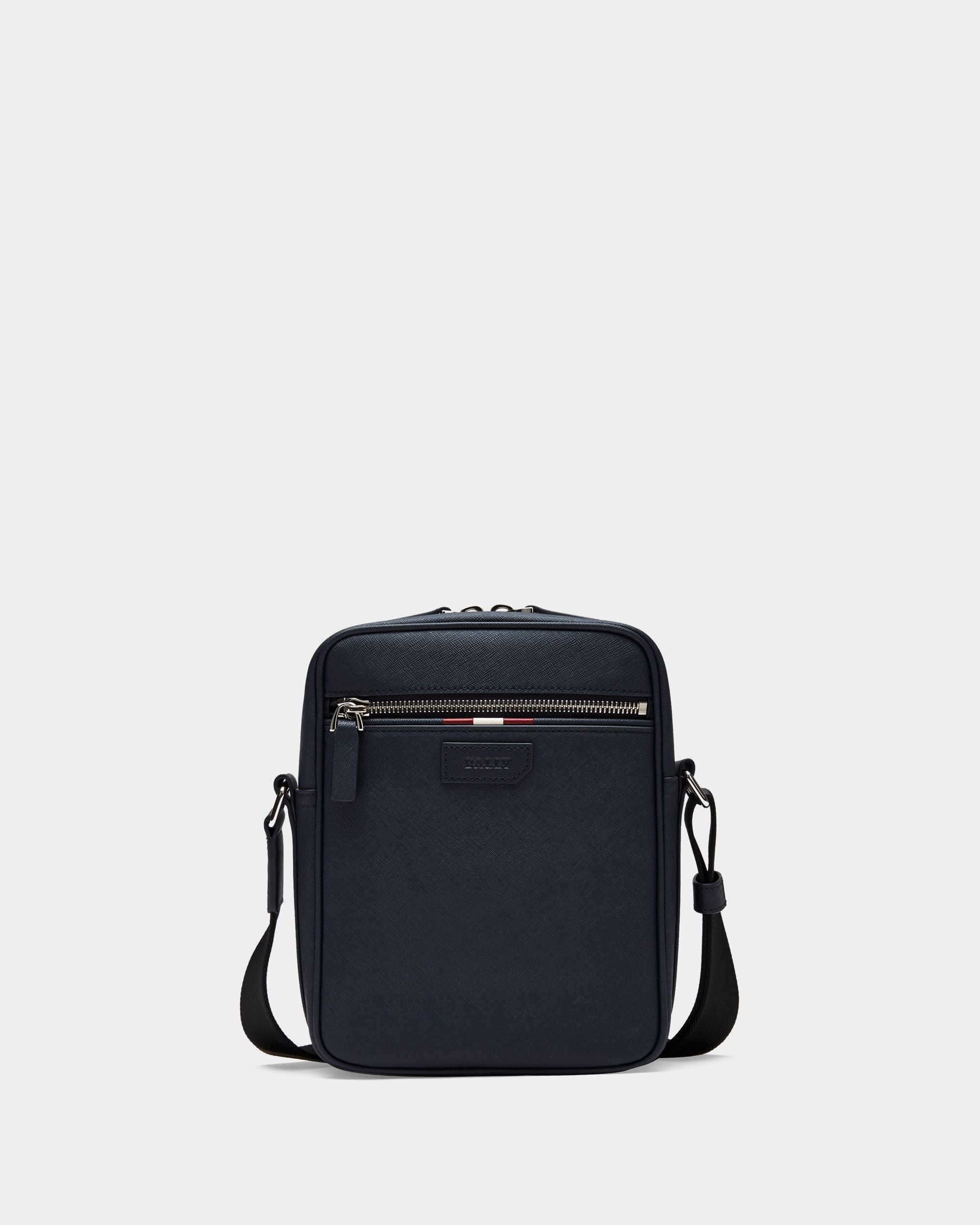 Men's Blue Leather Casual Crossbody Bag - Herren - Bally - 01