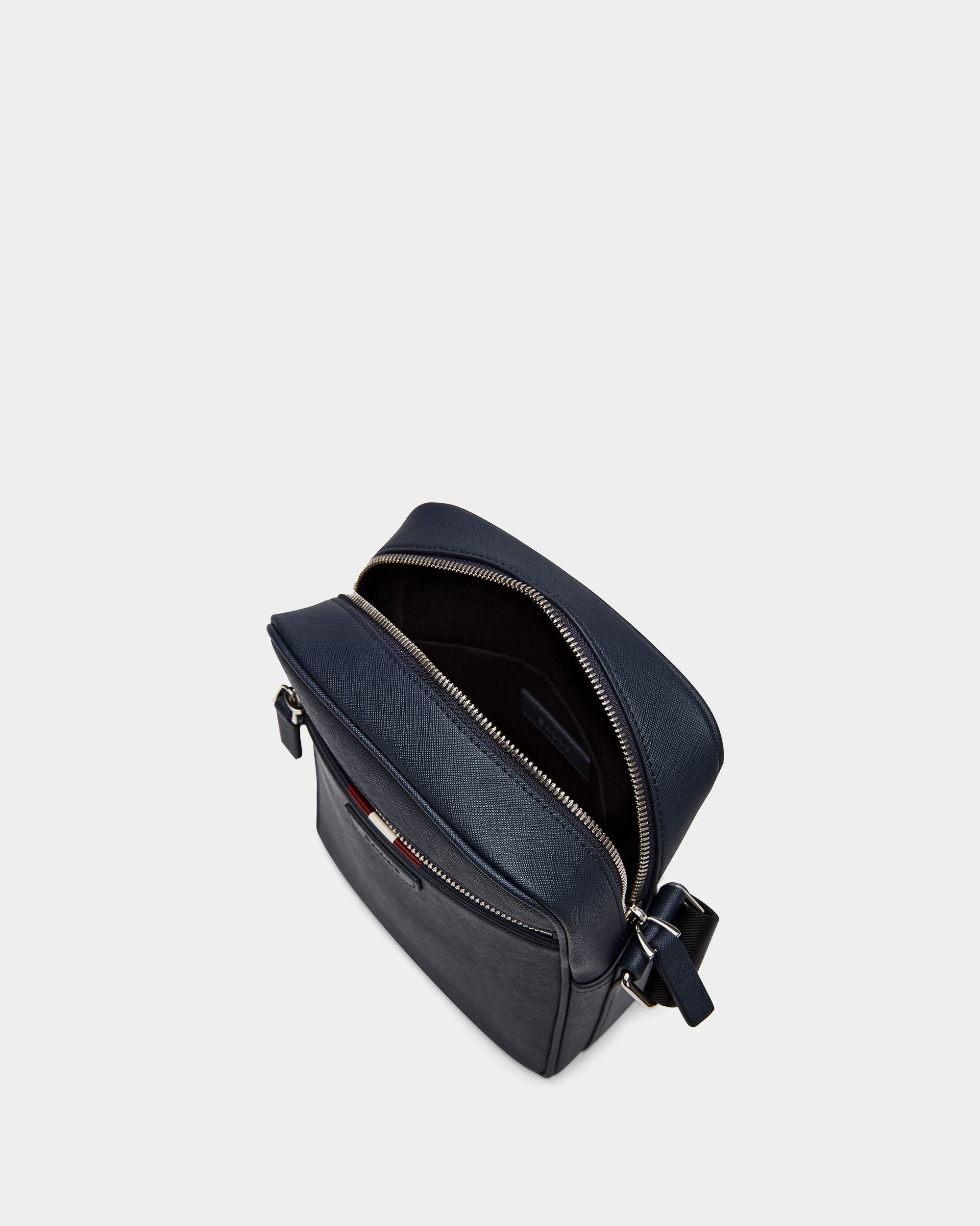 Men's Blue Leather Casual Crossbody Bag - Herren - Bally - 03
