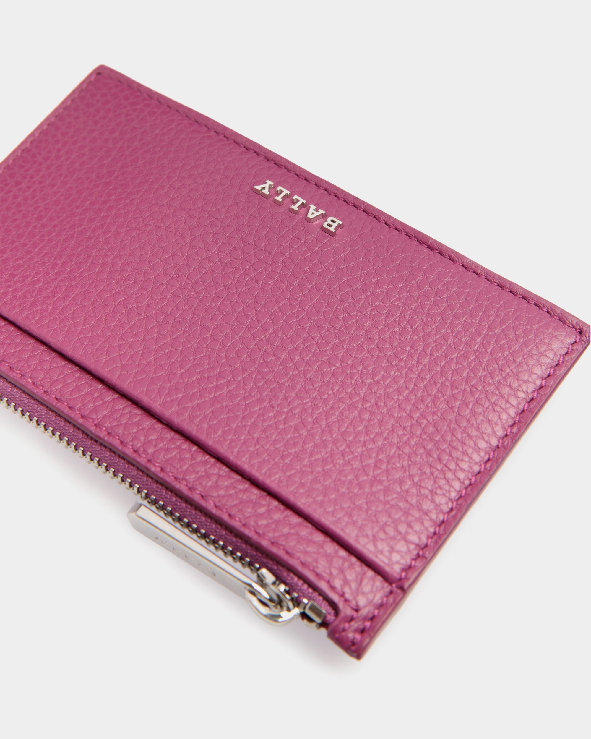 Visitenkartenetui Aus Genarbtem Leder In Pink - Damen - Bally - 04