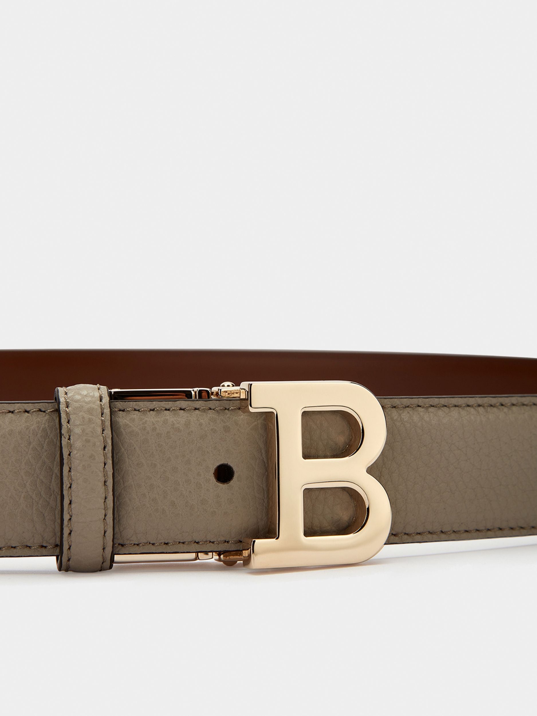 Women's Grey Leather Belt - Damen - Bally - 03