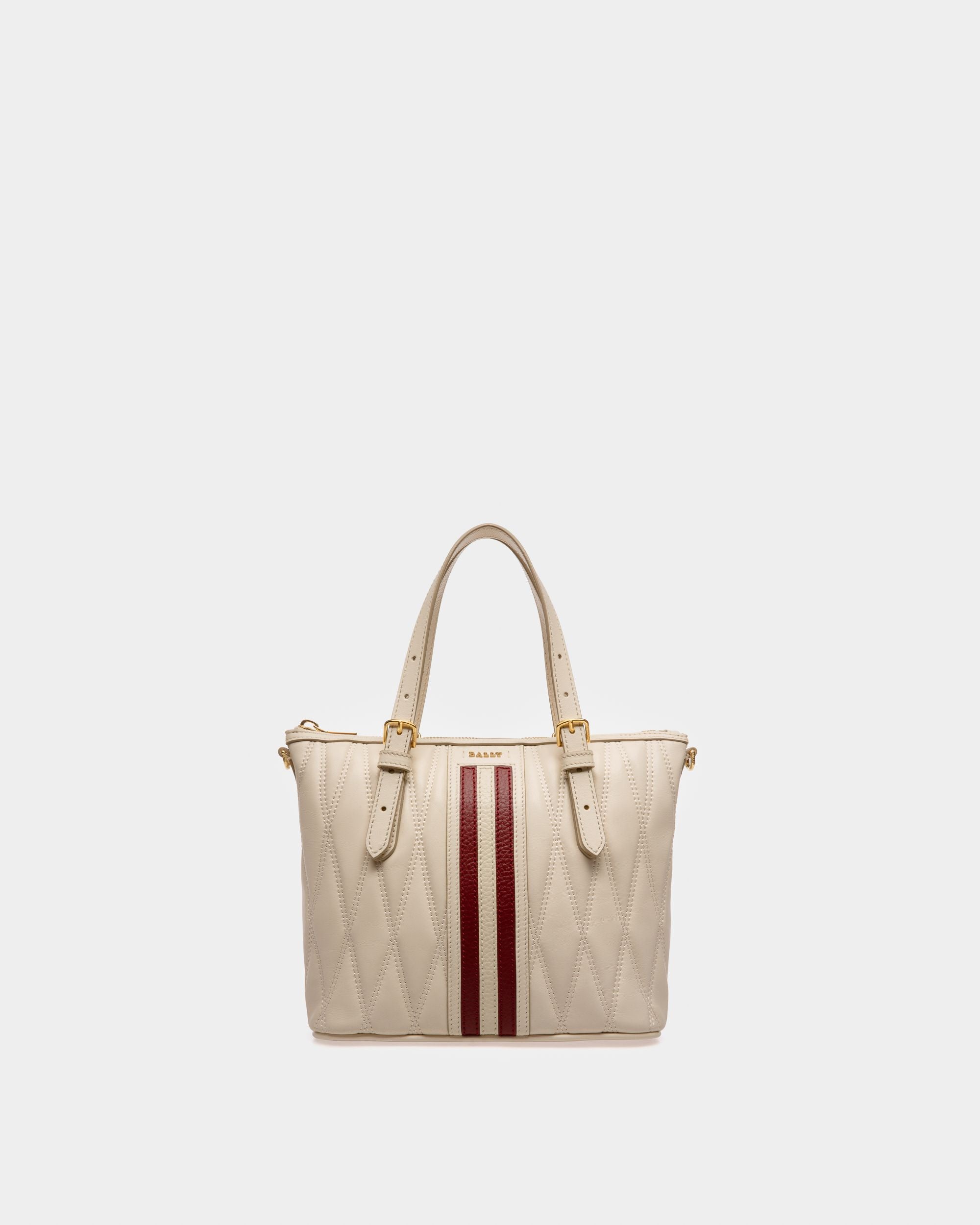 Damirah Small Tragetasche Aus Elfenbeinfarbenem Leder - Damen - Bally - 01