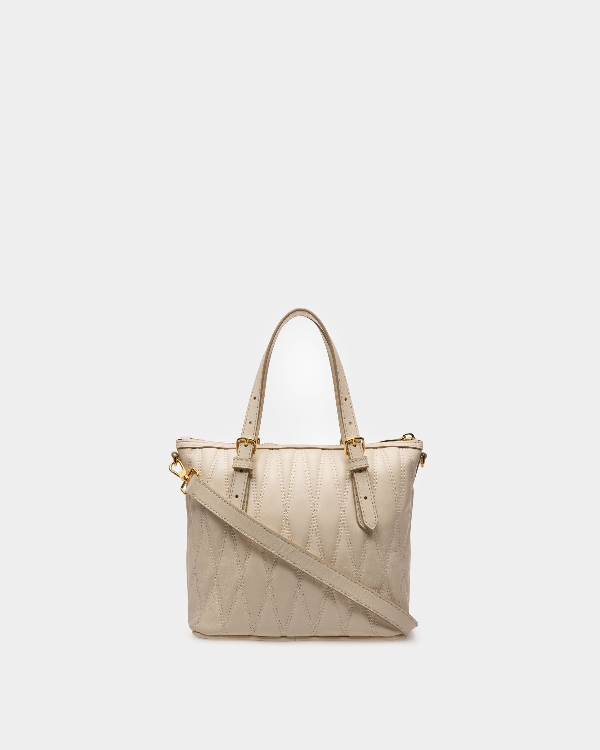 Damirah Small Tragetasche Aus Elfenbeinfarbenem Leder - Damen - Bally - 02
