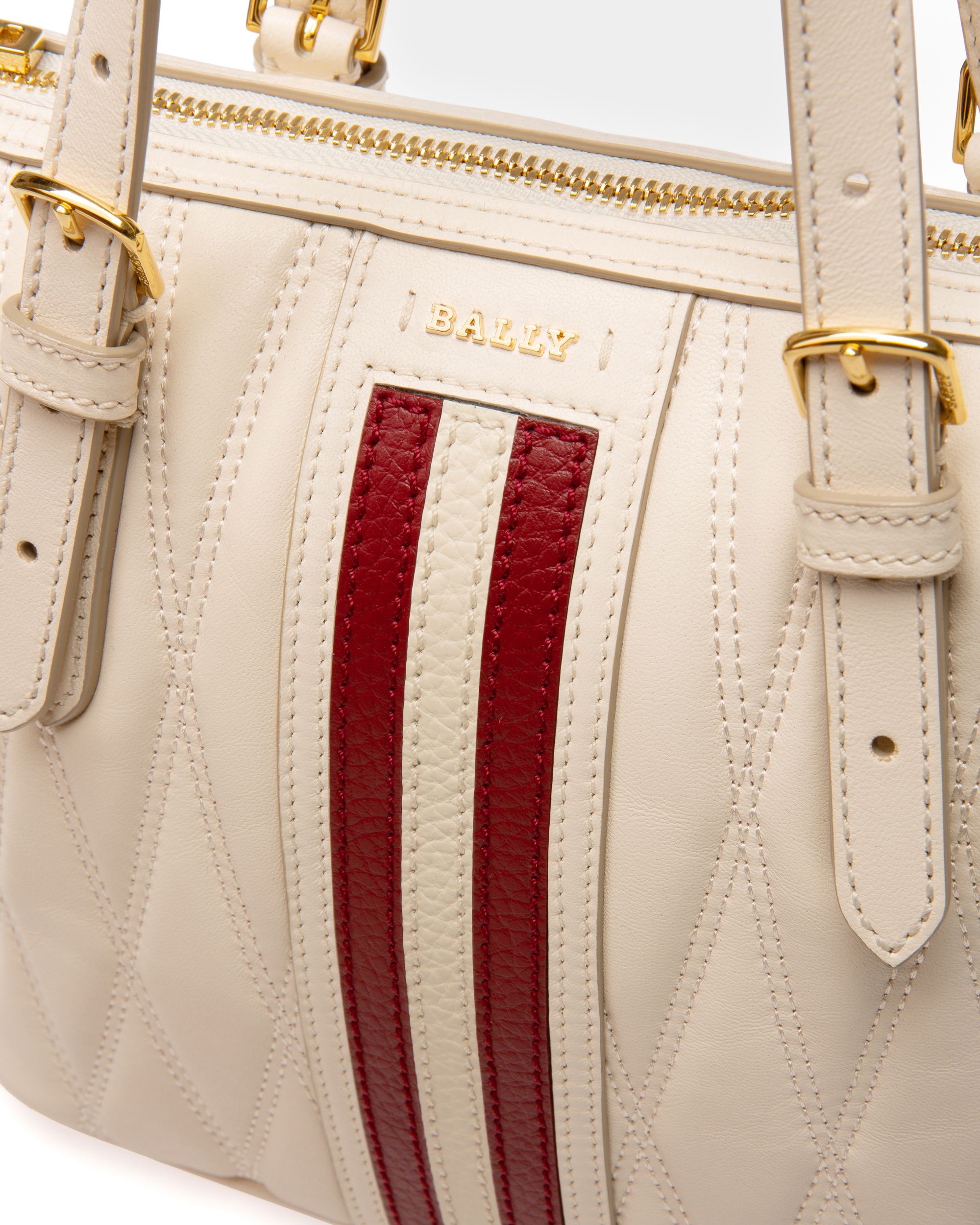 Damirah Small Tragetasche Aus Elfenbeinfarbenem Leder - Damen - Bally - 04