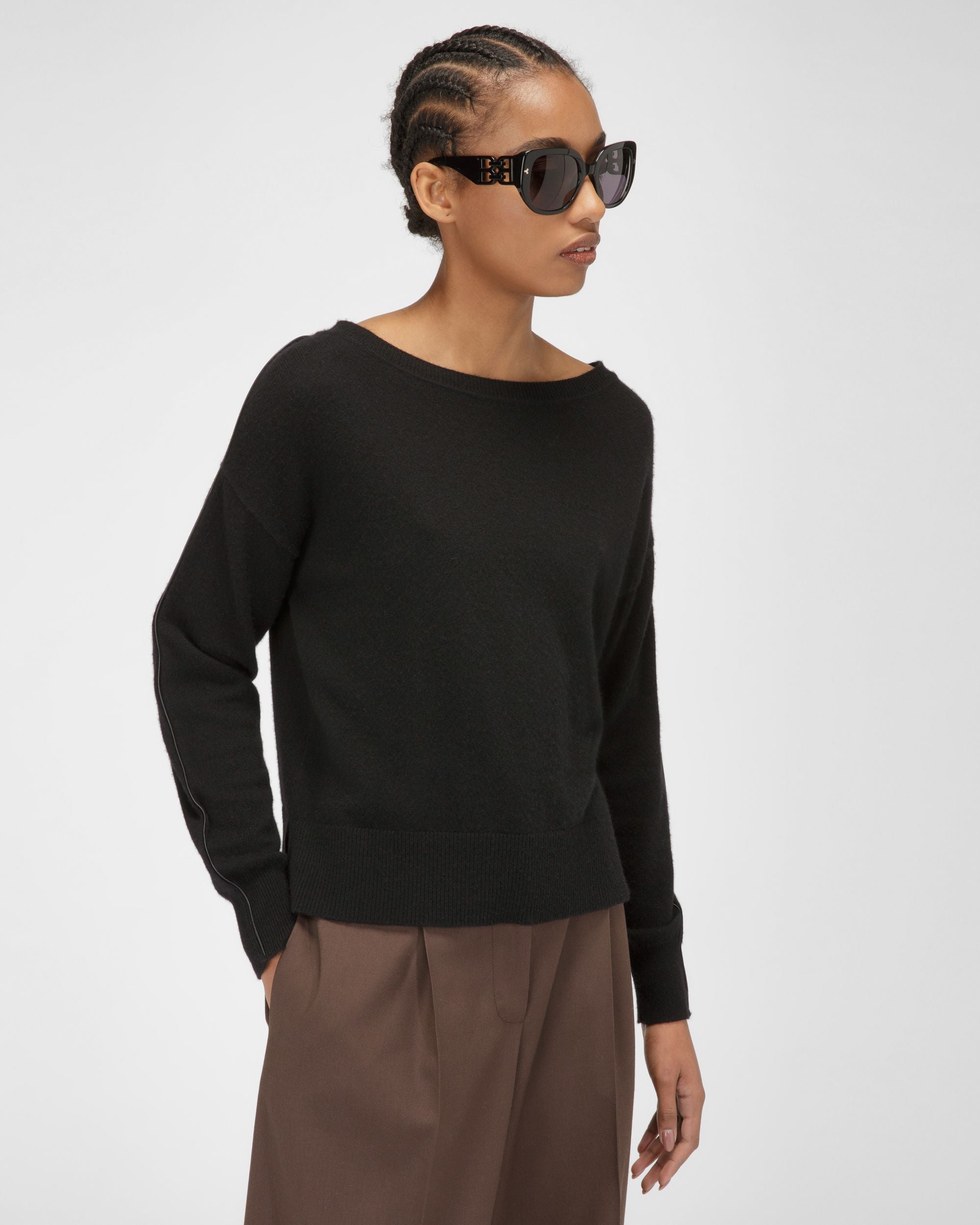 Oberteil Aus Schwarzem Kaschmir - Damen - Bally - 01