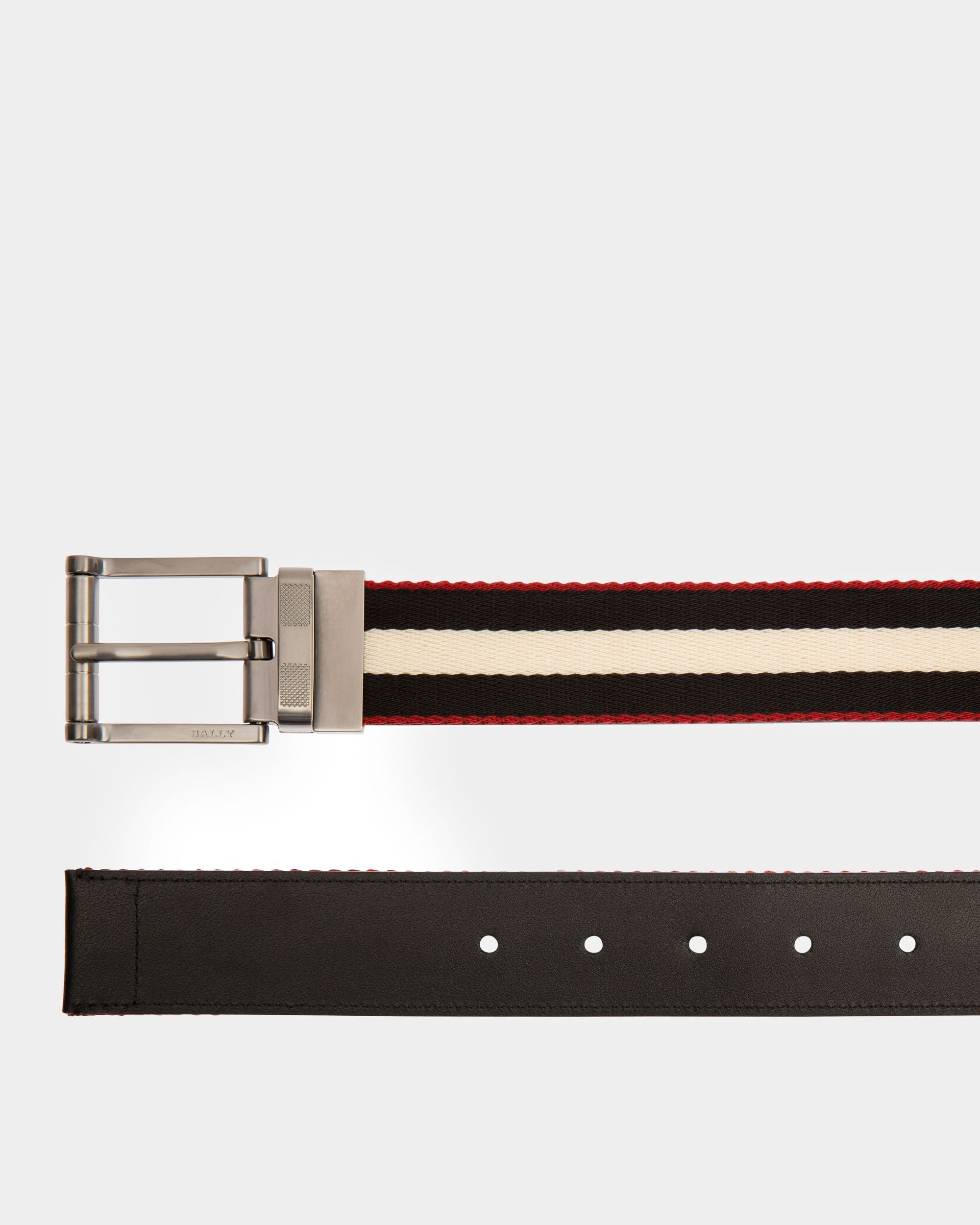 Taylan 35 Mm Breiter Gürtel Aus Leder Und Textil In Schwarz - Herren - Bally - 02