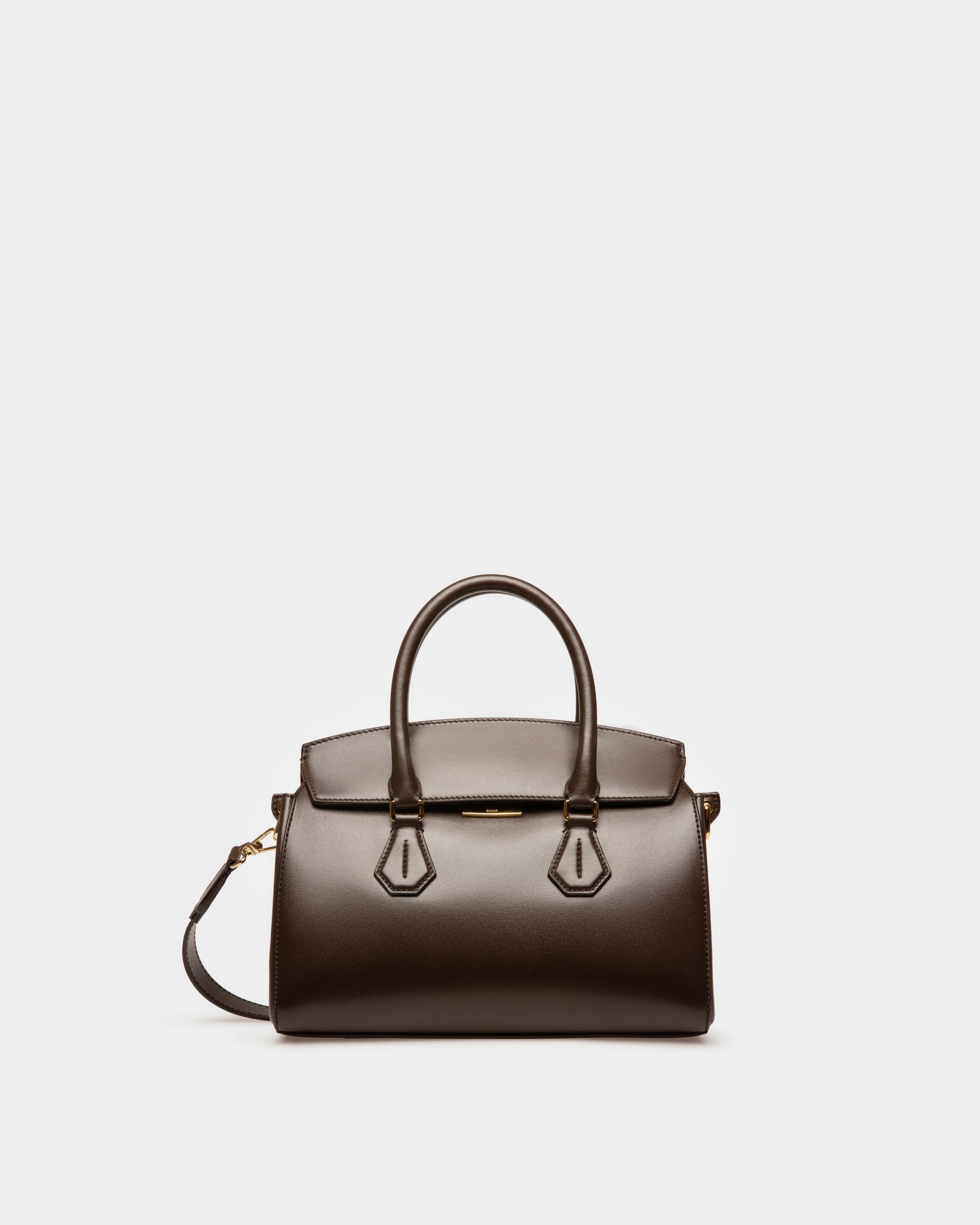 Saphyr Small Henkeltasche Aus Ebenholzfarbenem Leder - Damen - Bally - 01