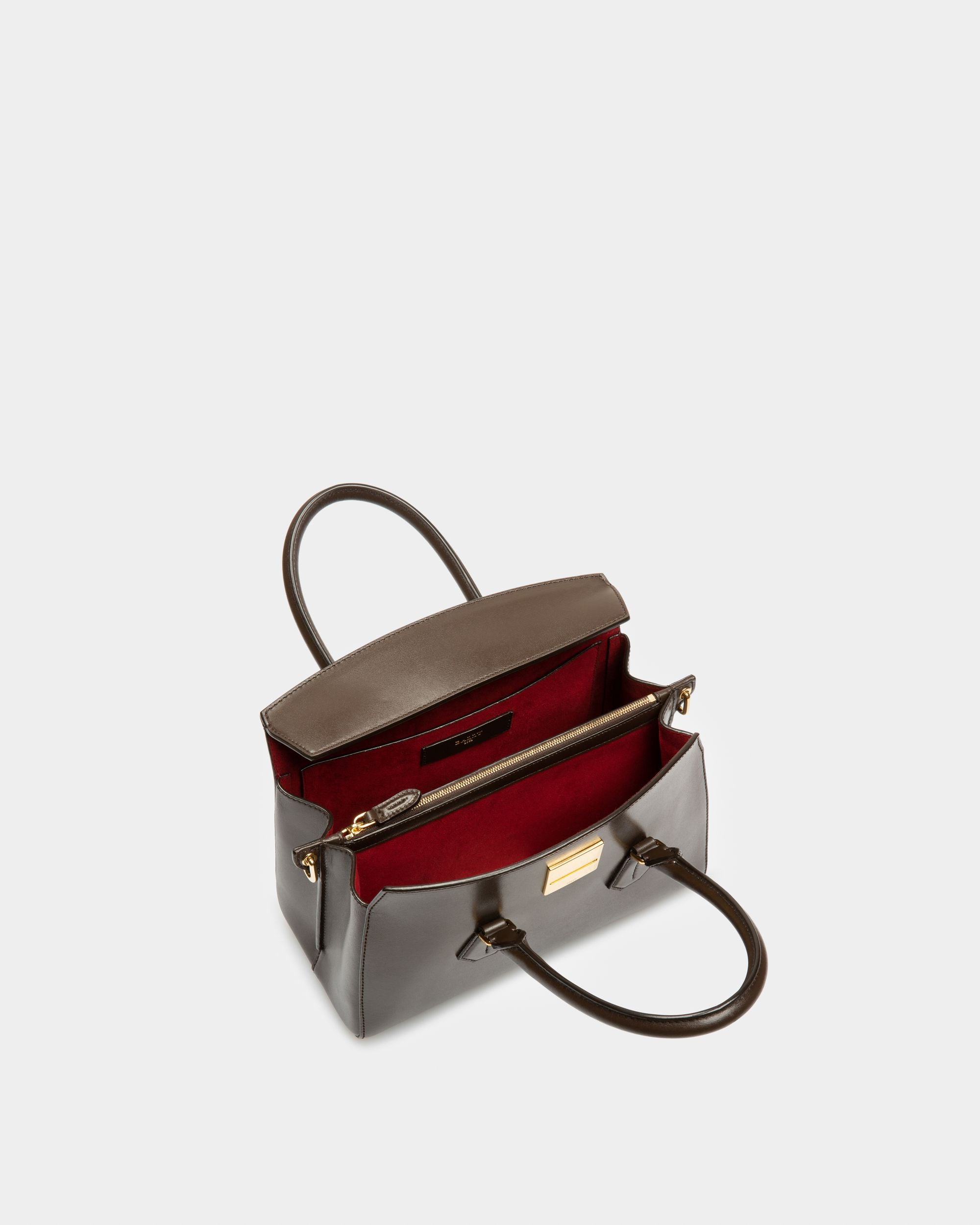 Saphyr Small Henkeltasche Aus Ebenholzfarbenem Leder - Damen - Bally - 03