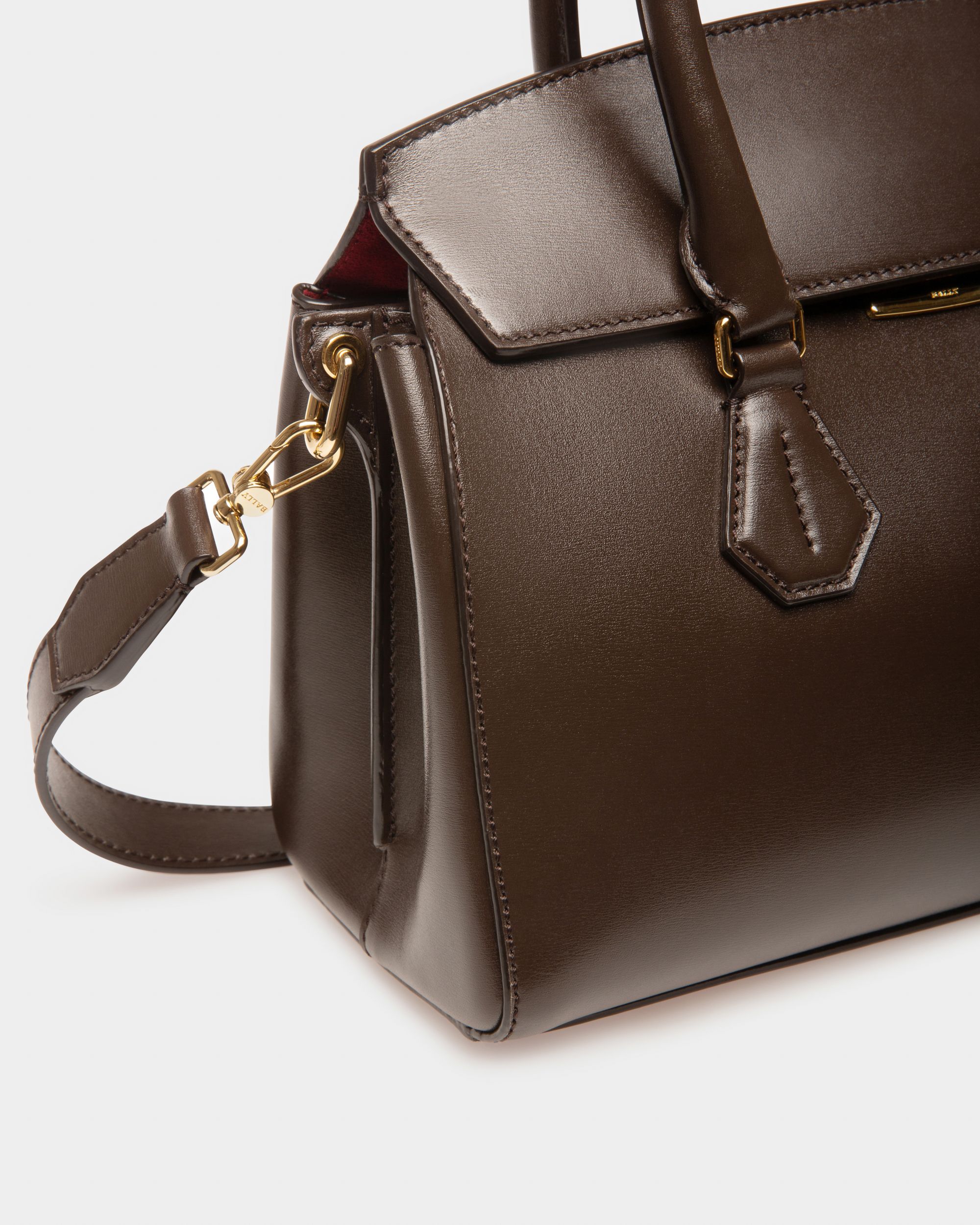Saphyr Small Henkeltasche Aus Ebenholzfarbenem Leder - Damen - Bally - 04