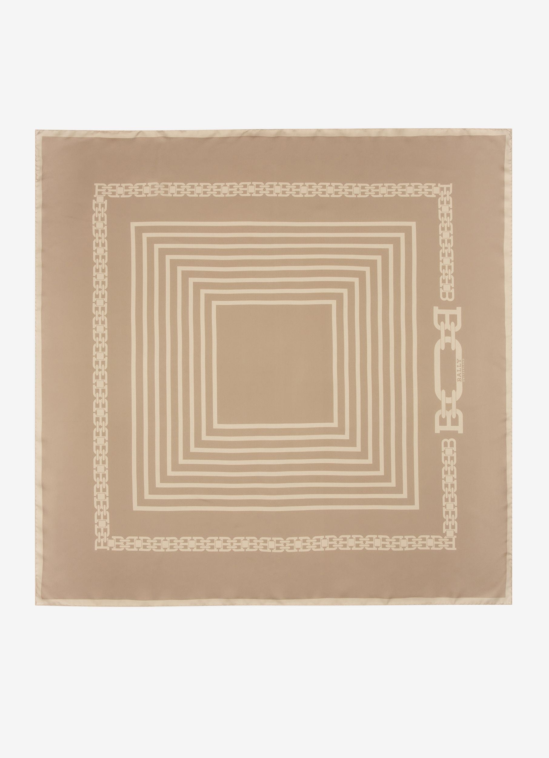 Carré-Tuch Mit Print Accessoire Aus Beigefarbener Seide - Damen - Bally - 01