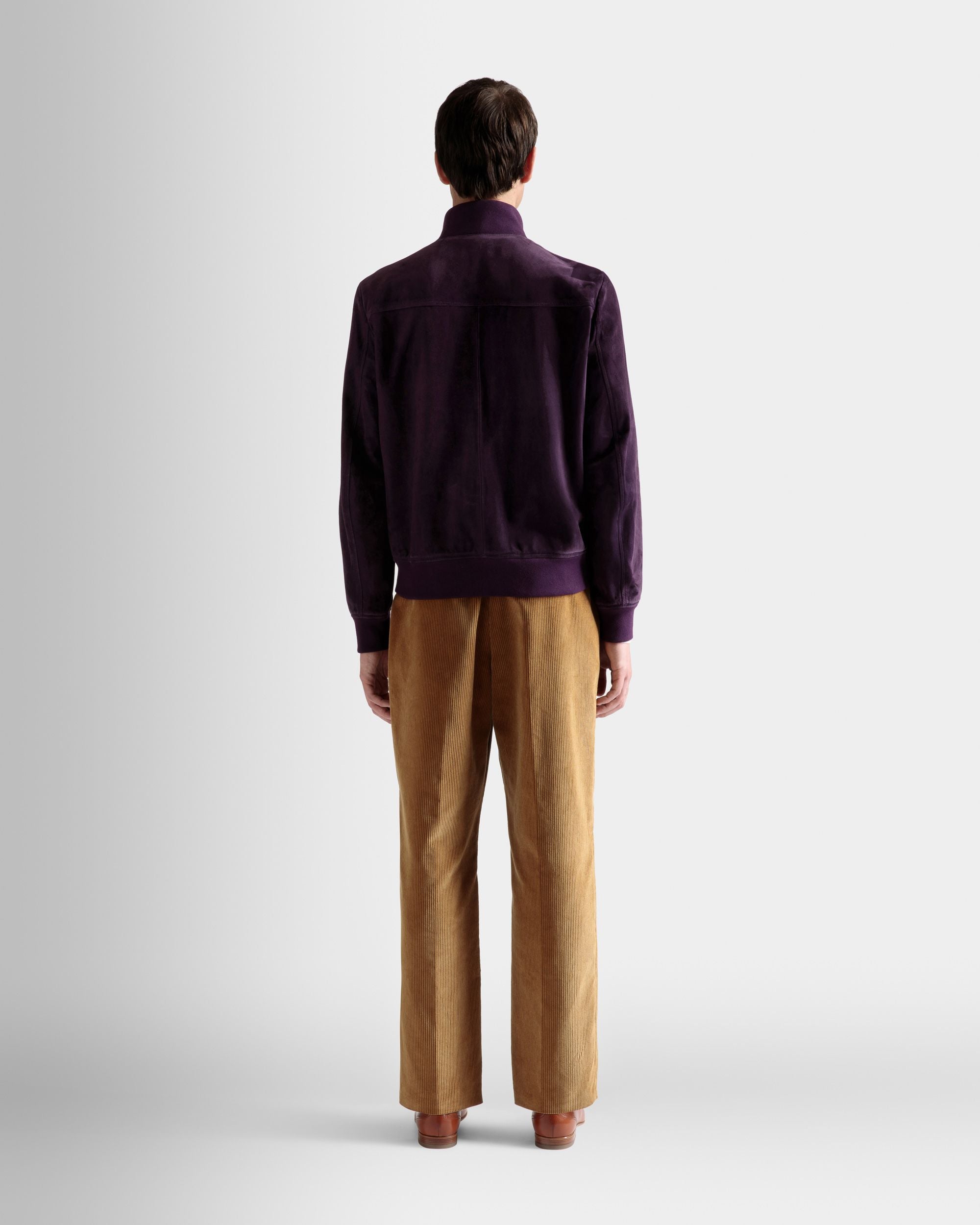 Hochgeschlossene Bomberjacke Aus Veloursleder in Orchidee - Herren - Bally - 06