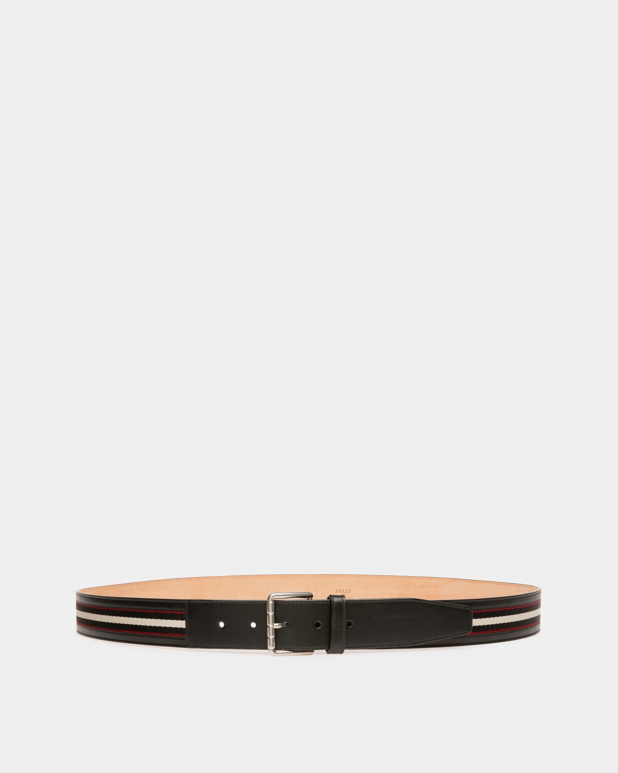 Wilford 40 Mm Breiter Gürtel Aus Schwarzem Leder Und Stoff - Herren - Bally - 01