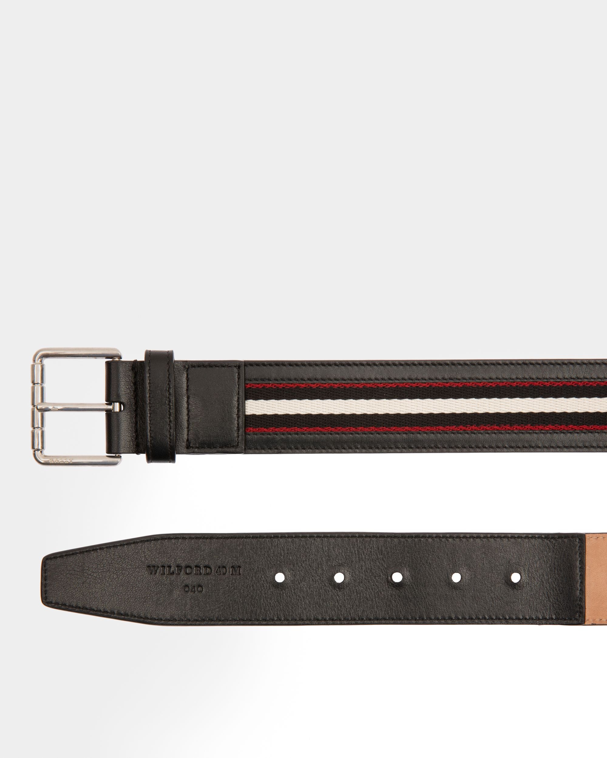 Wilford 40 Mm Breiter Gürtel Aus Schwarzem Leder Und Stoff - Herren - Bally - 02