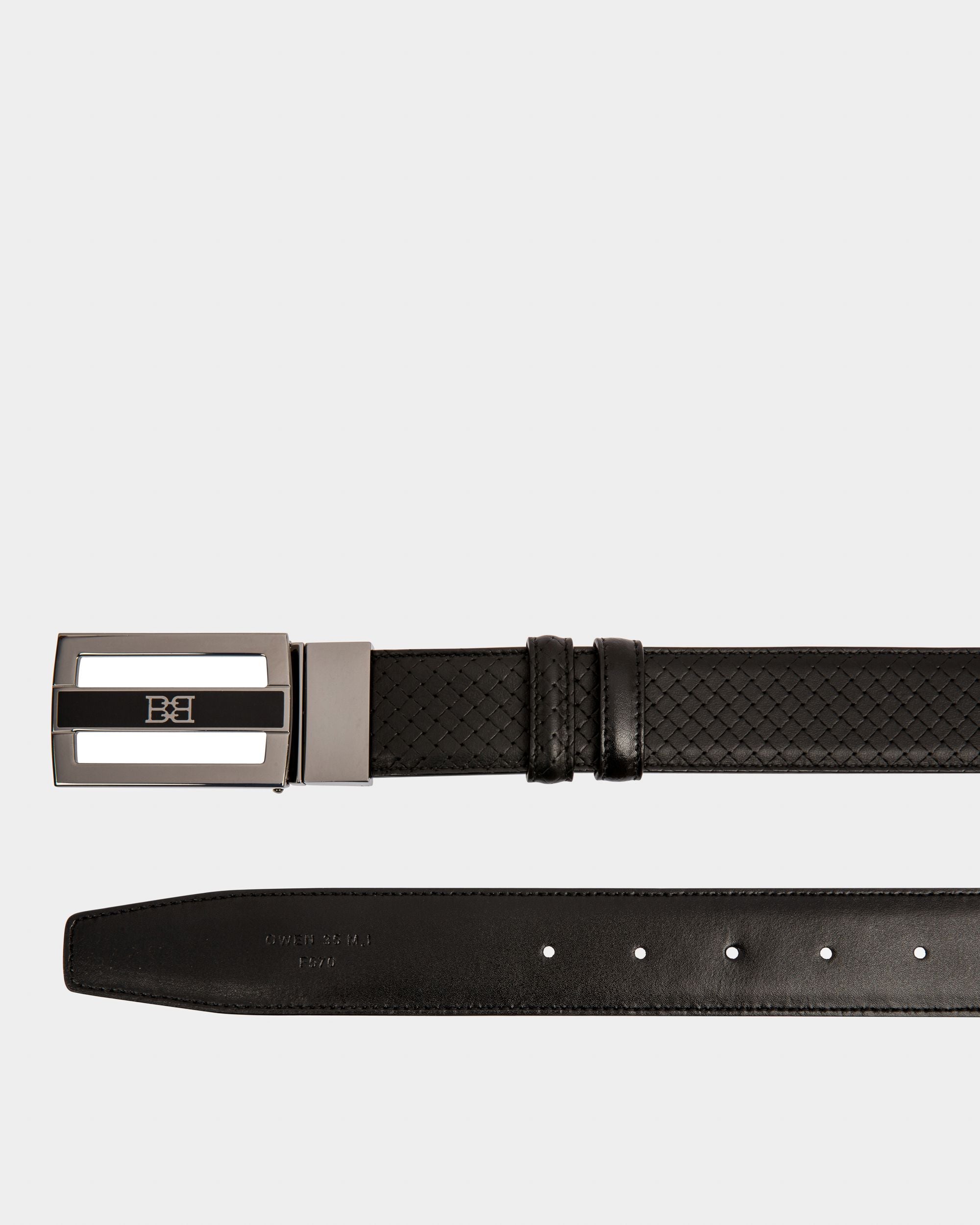 Owen 35Mm Breiter Gürtel Aus Schwarzem Leder - Herren - Bally - 02