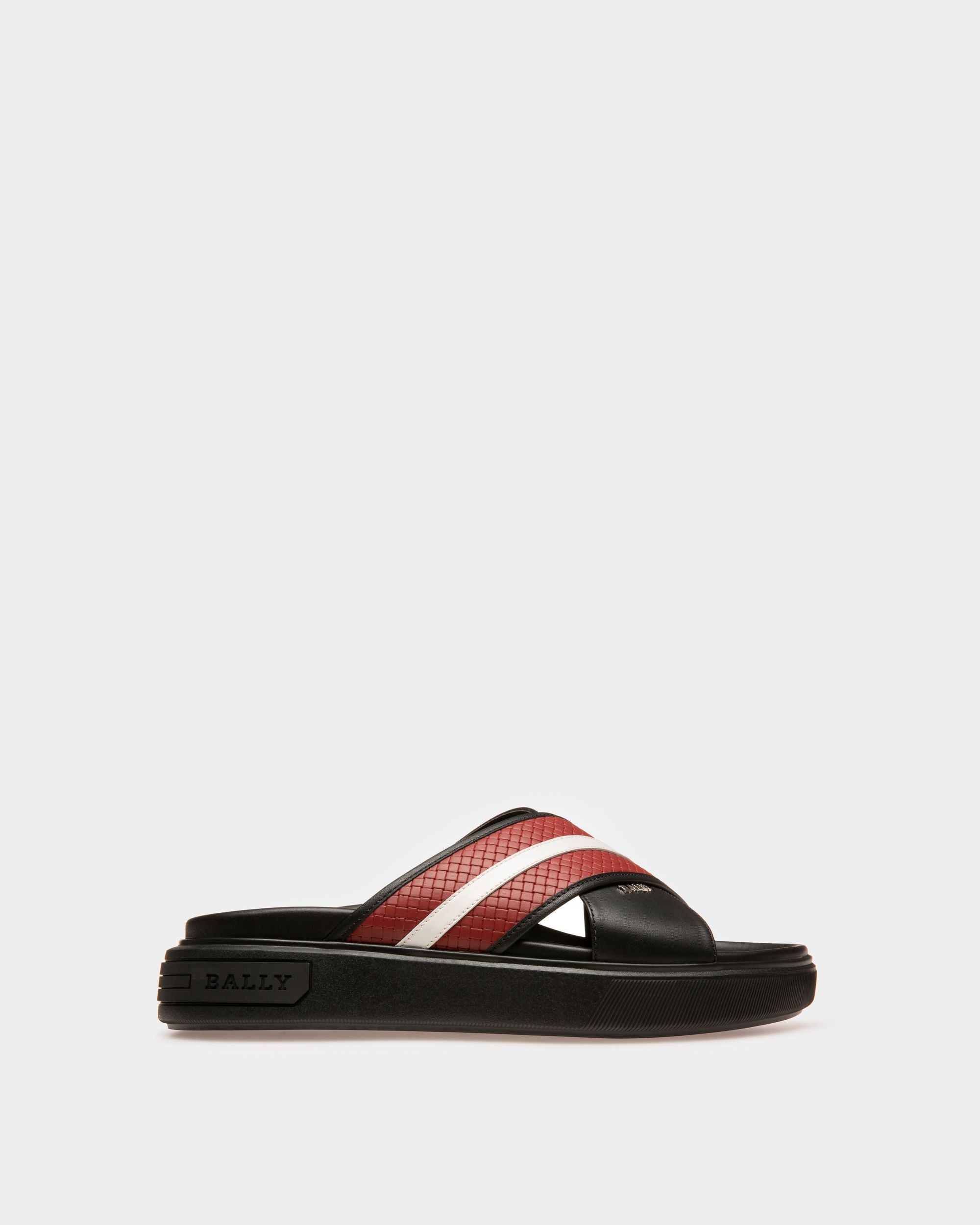 Jarko Sandalen Aus Leder In Schwarz Und Bally-Rot - Herren - Bally - 01