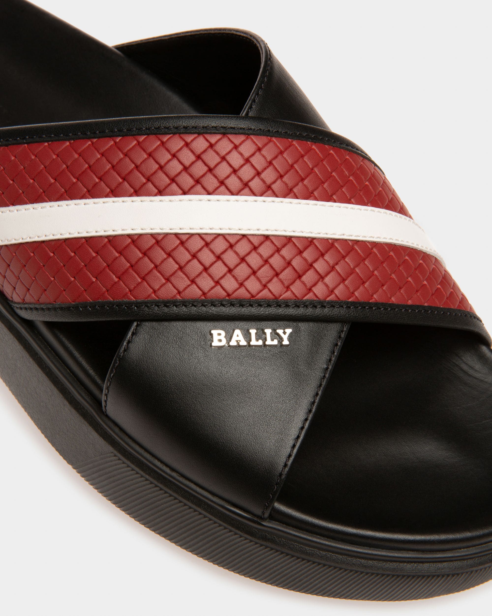 Jarko Sandalen Aus Leder In Schwarz Und Bally-Rot - Herren - Bally - 05