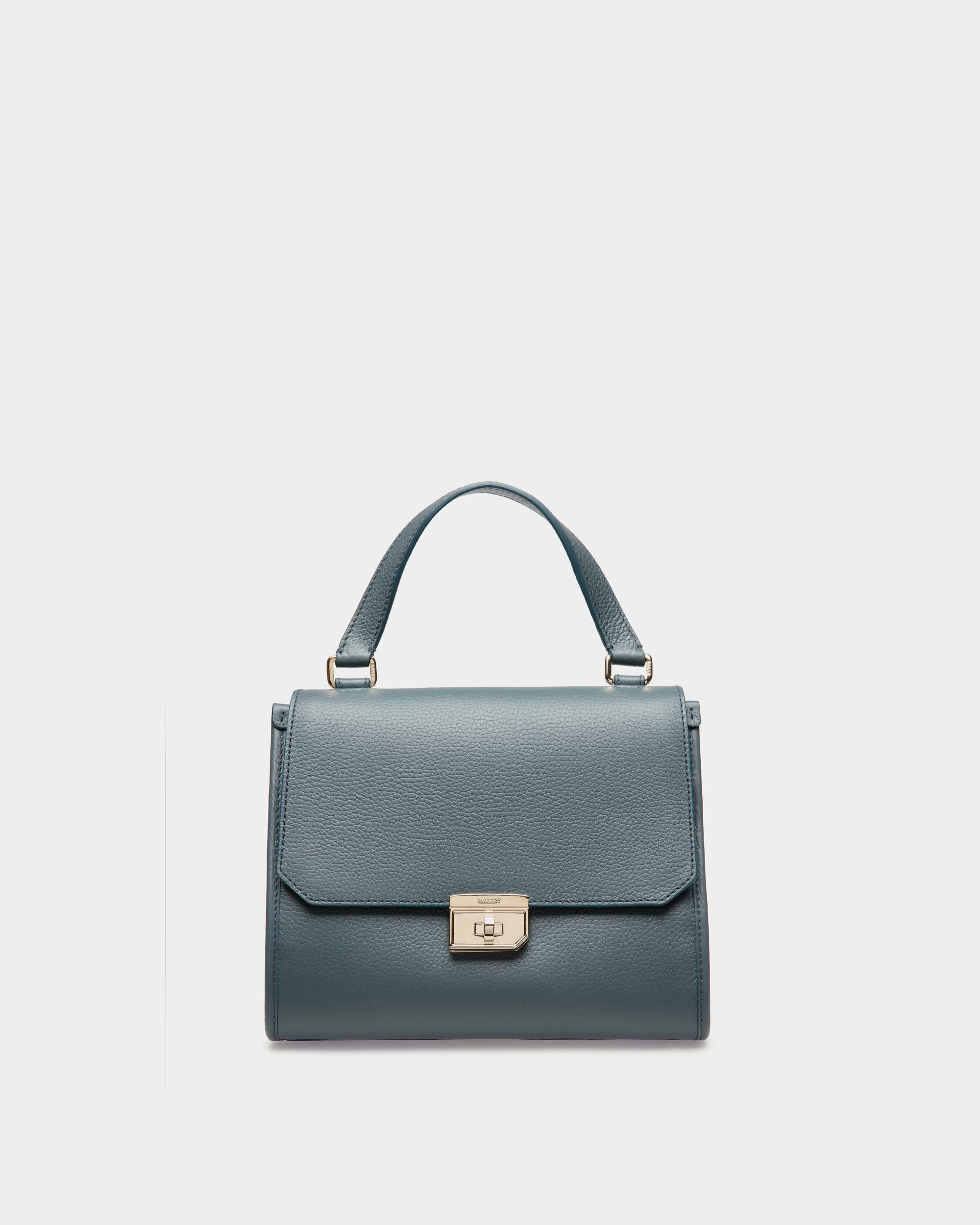 Top Handle Bag In Blue Leather - Damen - Bally - 01