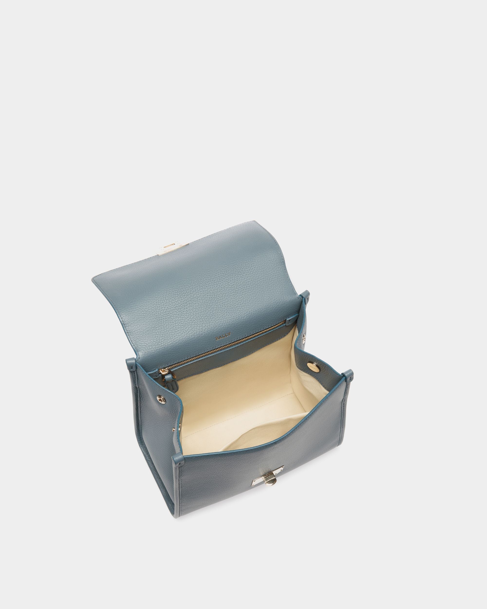 Top Handle Bag In Blue Leather - Damen - Bally - 04