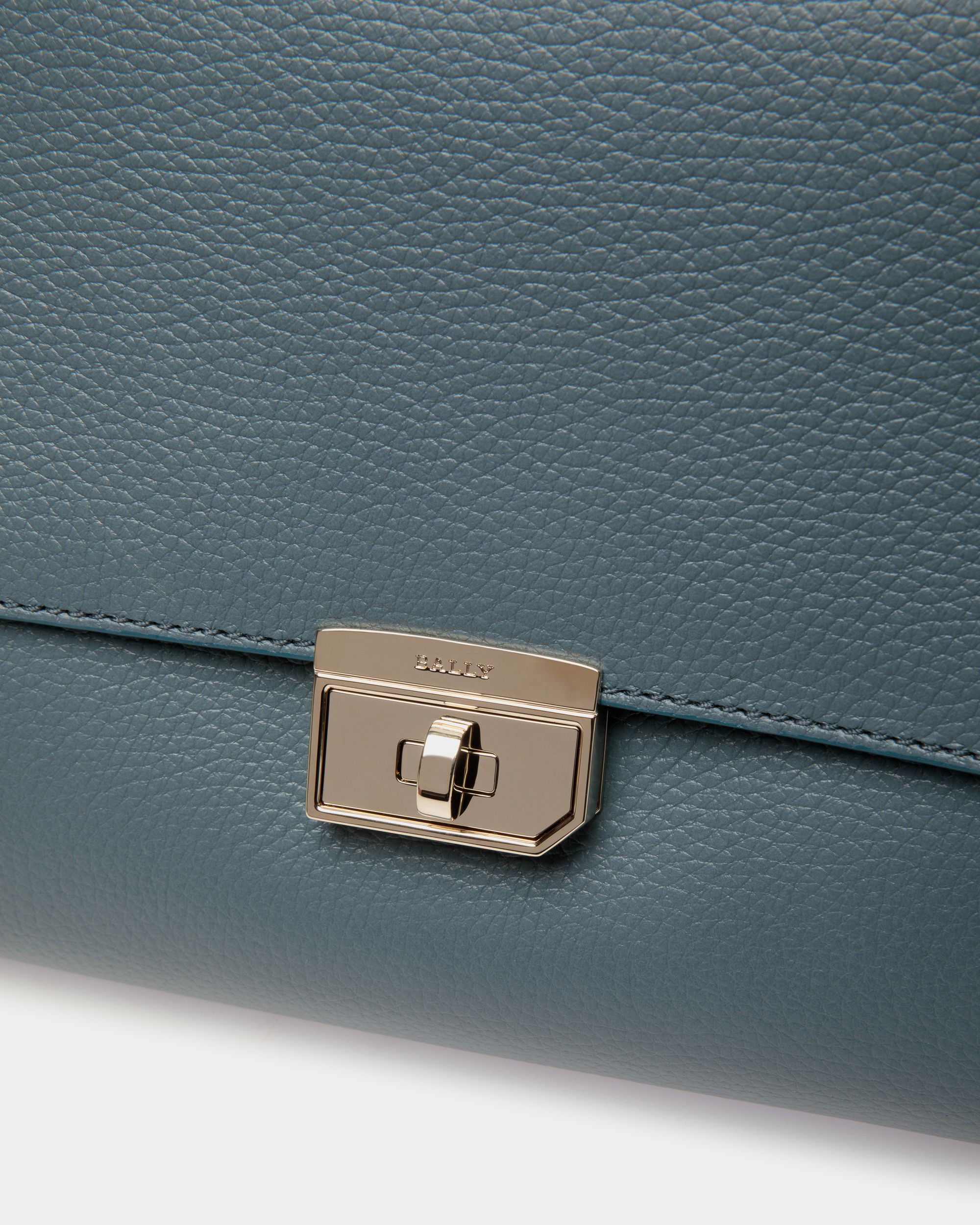 Top Handle Bag In Blue Leather - Damen - Bally - 05