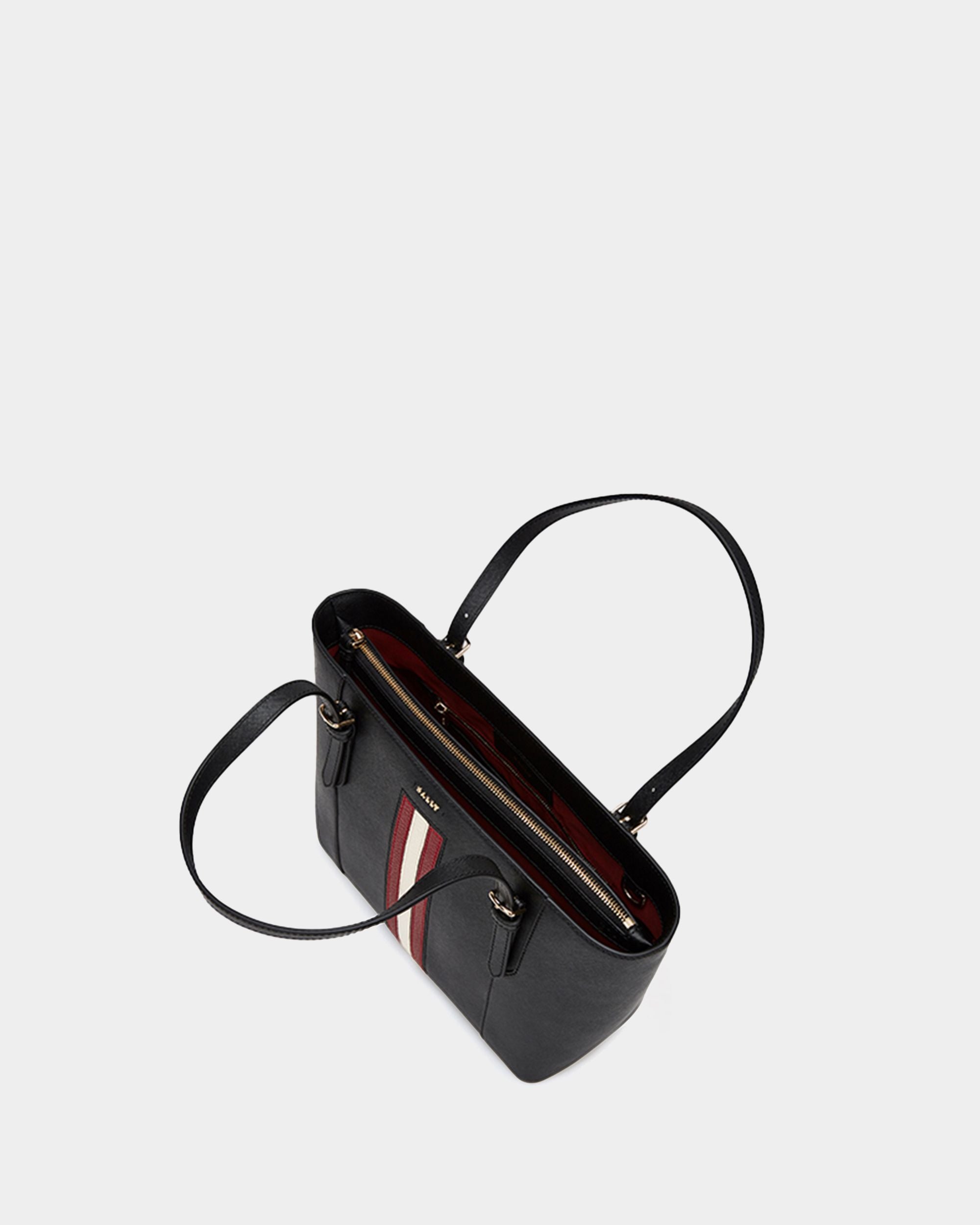Women's Casual Black Striped Tote Bag - Damen - Bally - 03