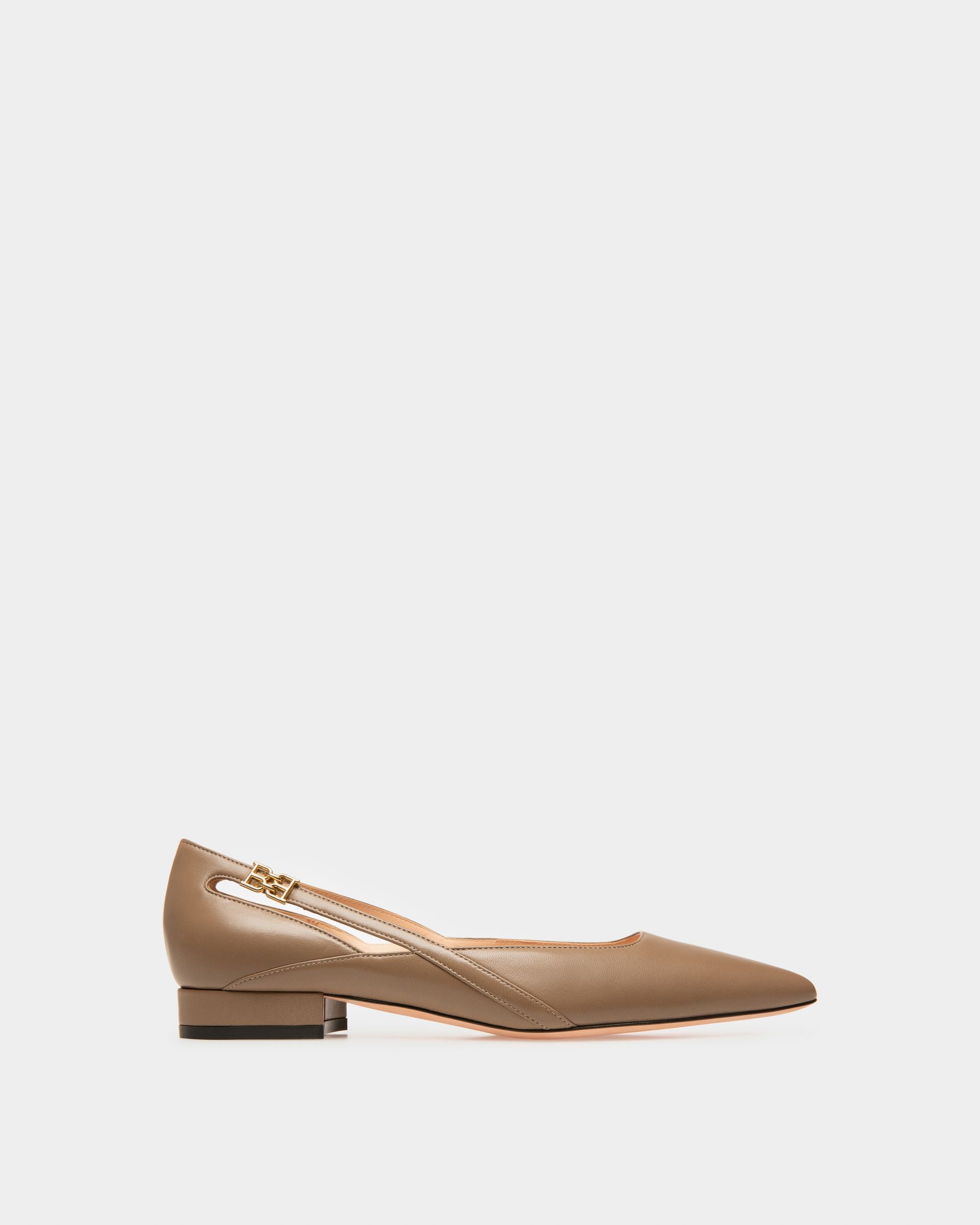 Elsa Flat Ballerinas Aus Taupefarbenem Leder - Damen - Bally - 01