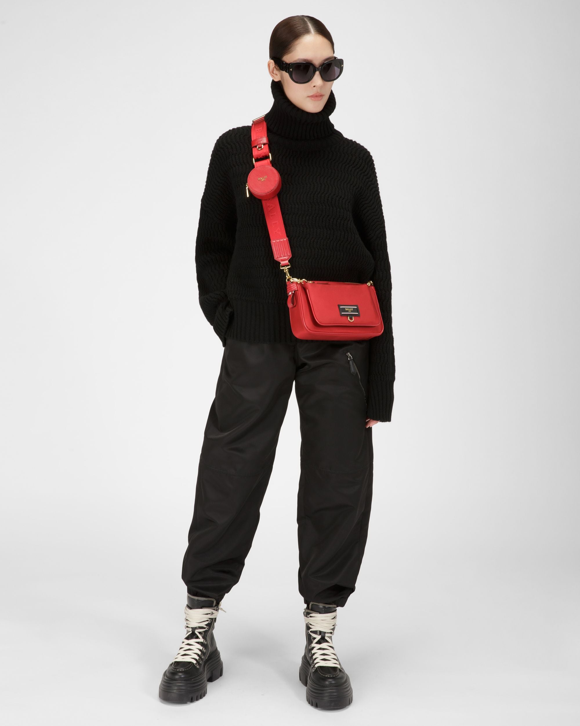 Elenia Minitasche Aus Rotem Recyceltem Nylon - Damen - Bally - 04