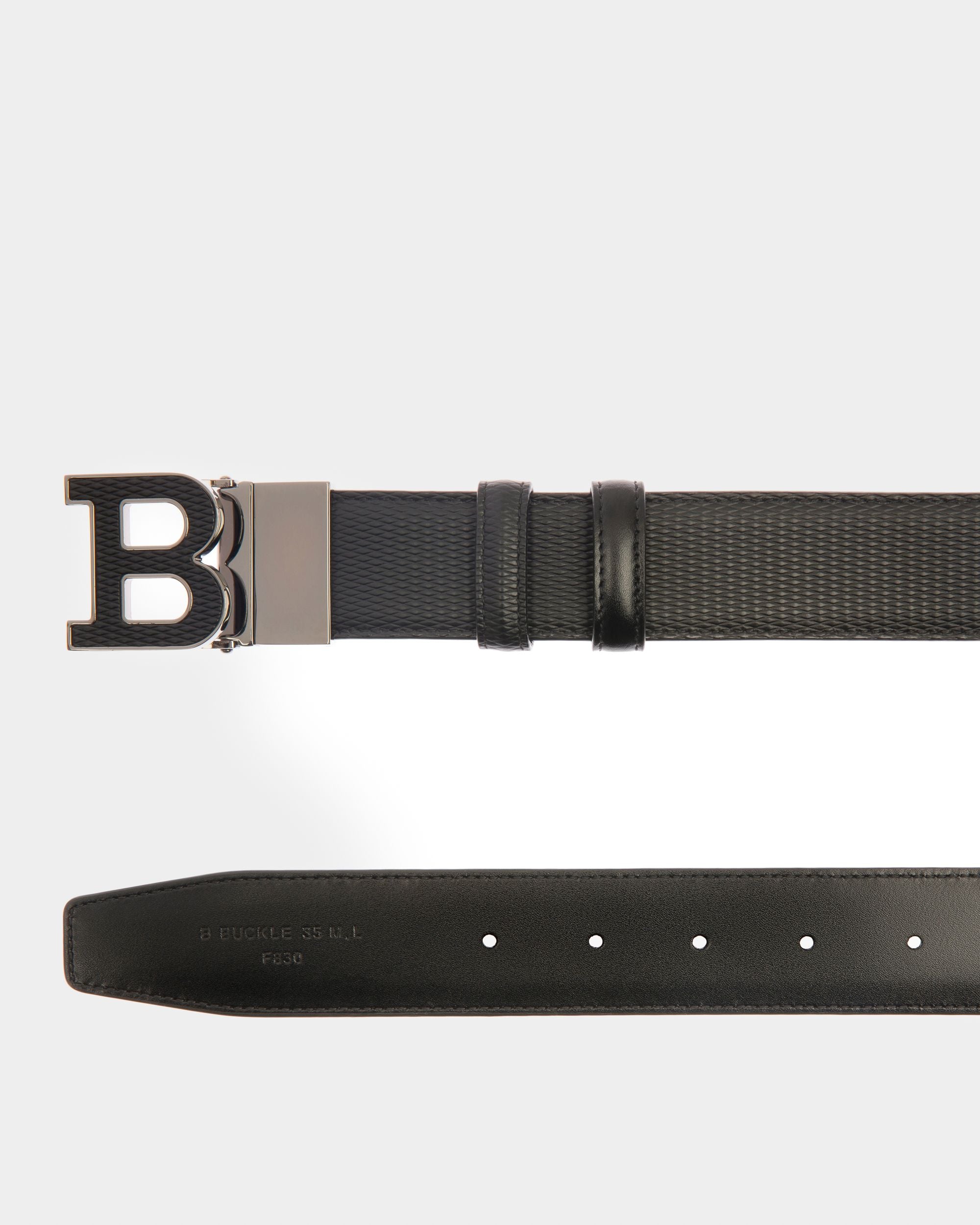 B Buckle 35 Mm Breiter Gürtel Aus Schwarzem Leder - Herren - Bally - 02