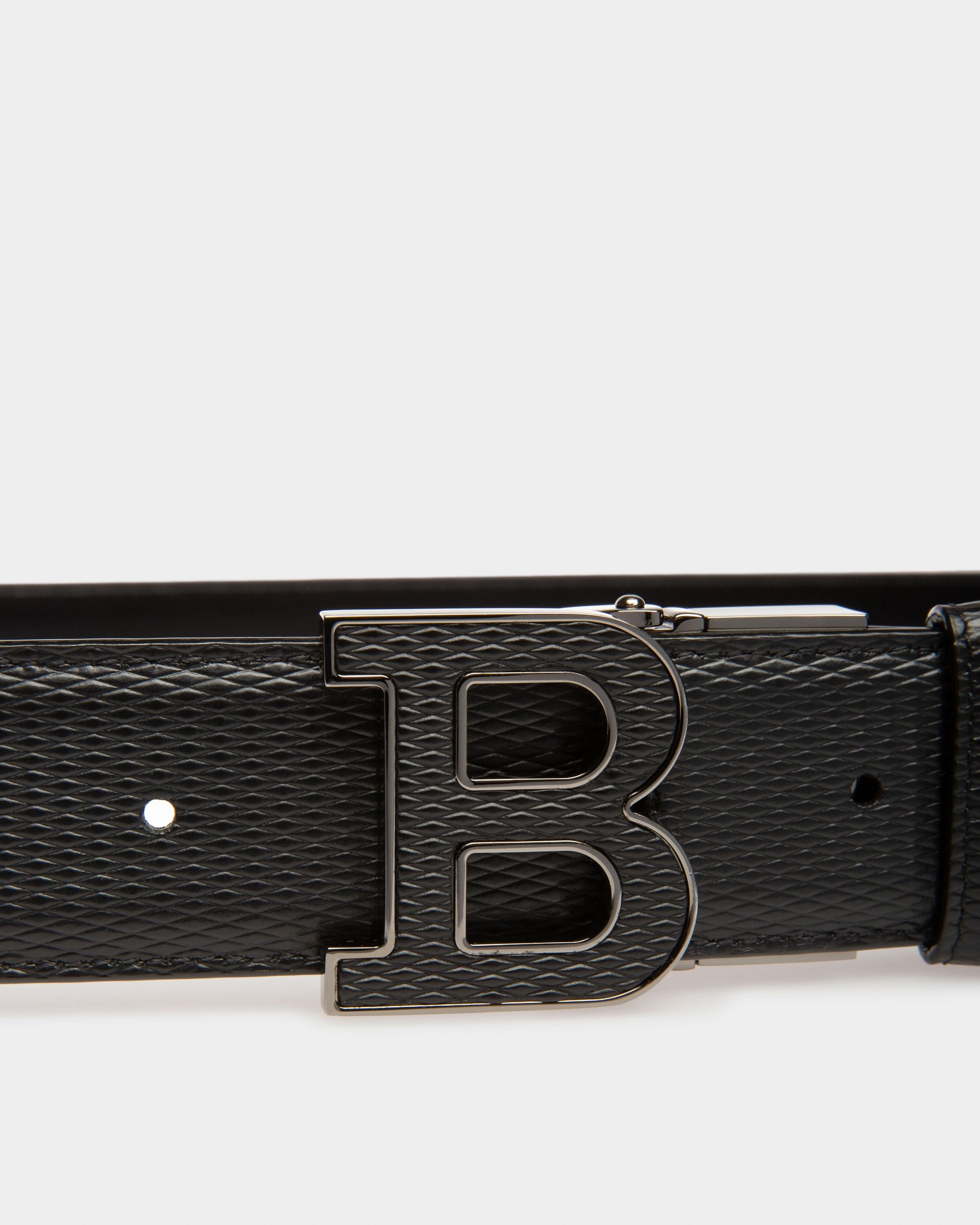 B Buckle 35 Mm Breiter Gürtel Aus Schwarzem Leder - Herren - Bally - 03