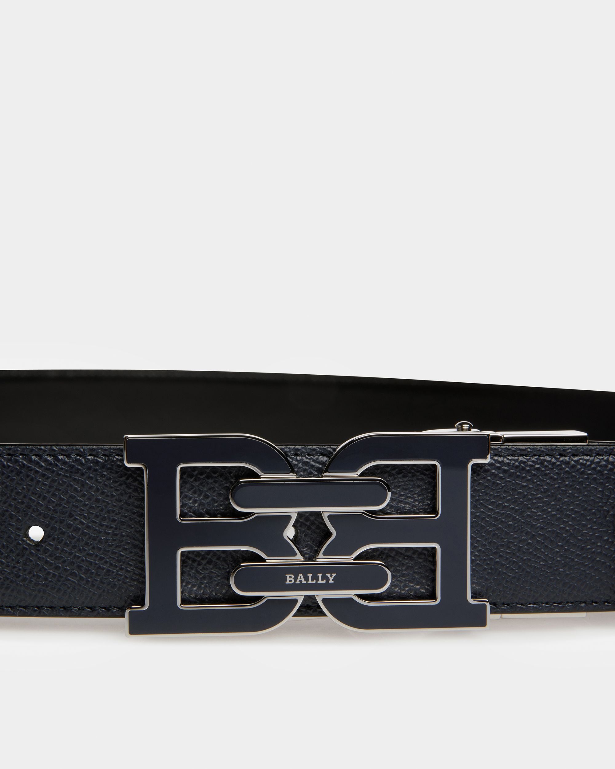 B Chain Gürtel Aus Leder In Mitternachtsblau - Herren - Bally - 03