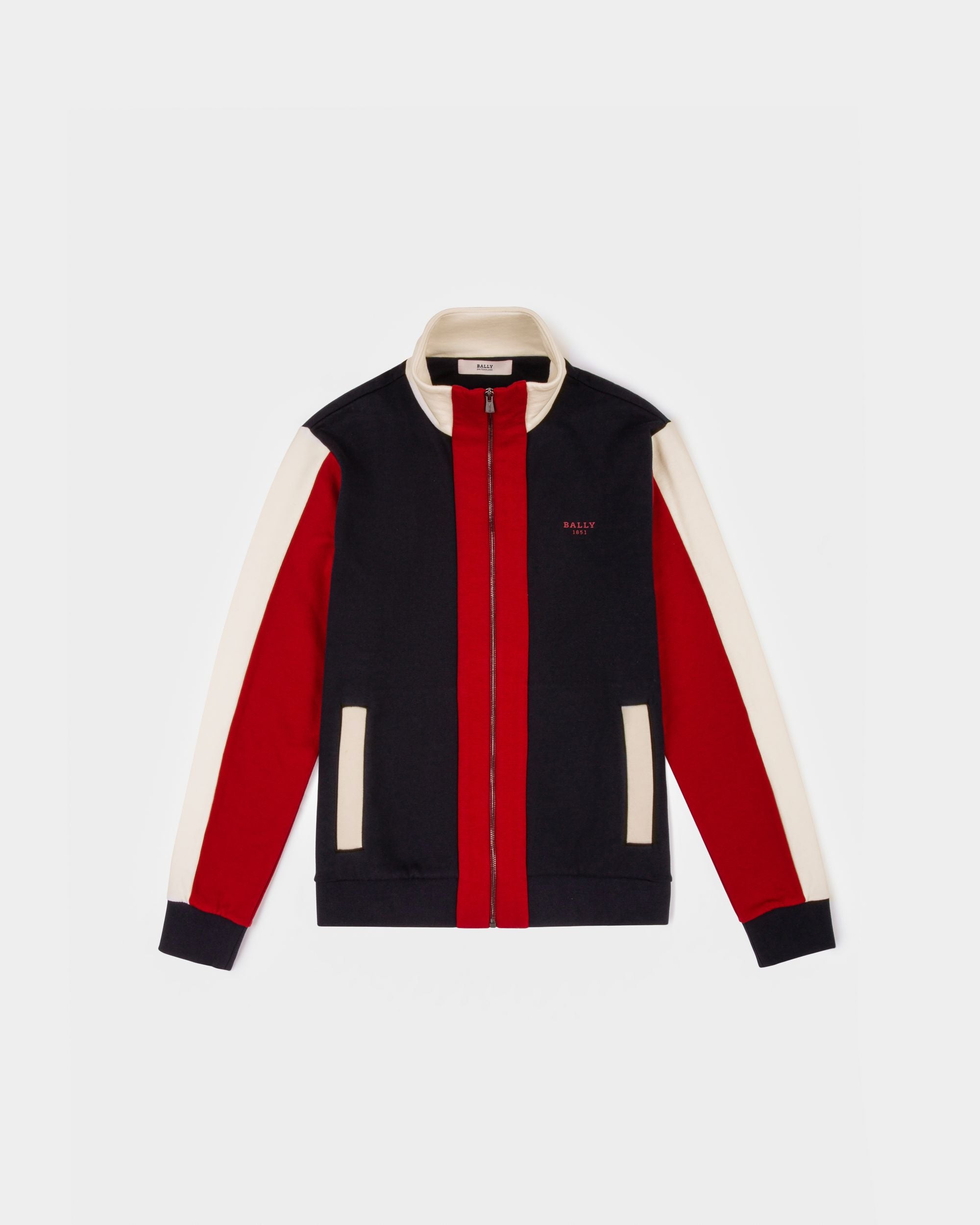 Oberteil Aus Baumwolle In Marineblau Und Bally-Rot - Herren - Bally - 01