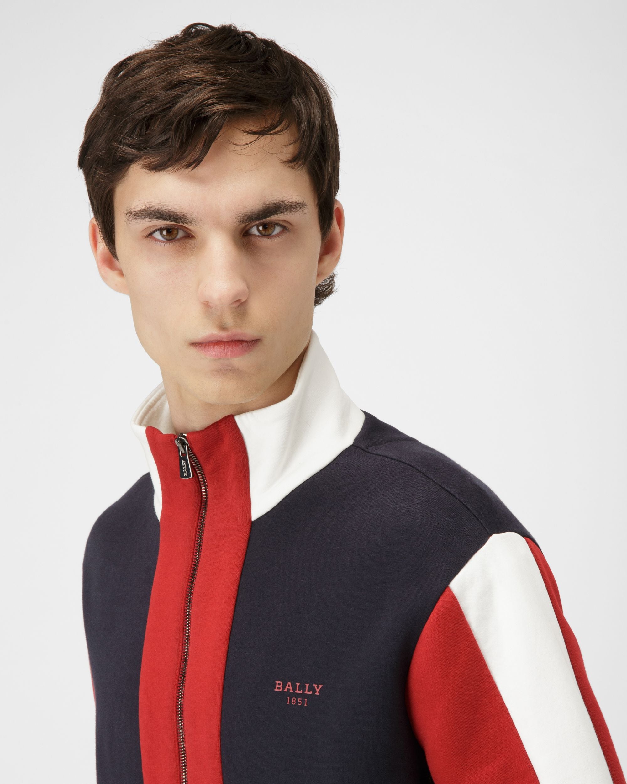 Oberteil Aus Baumwolle In Marineblau Und Bally-Rot - Herren - Bally - 04