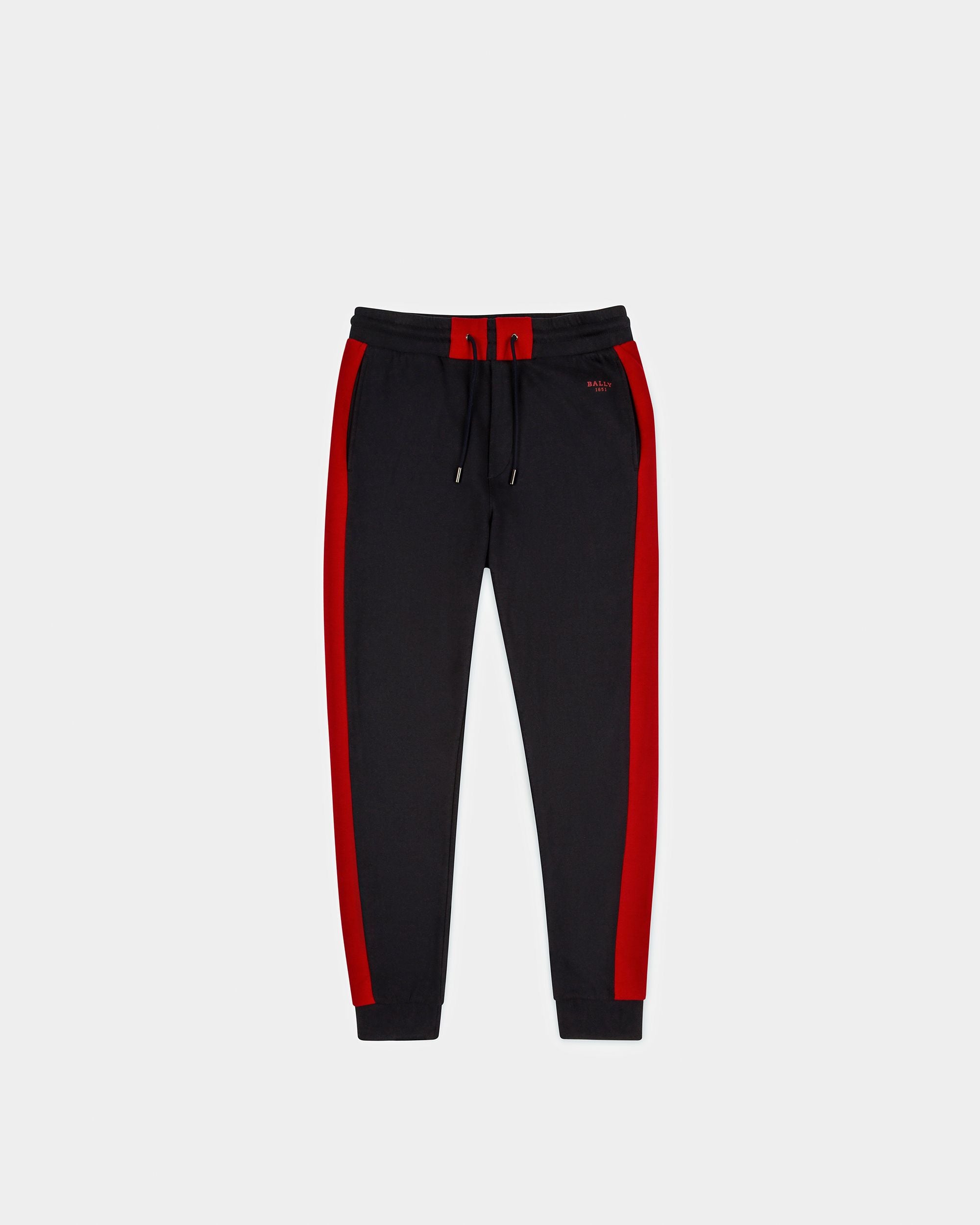 Hose Aus Funktionsbaumwolle In Marineblau Und Bally-Rot - Herren - Bally - 03