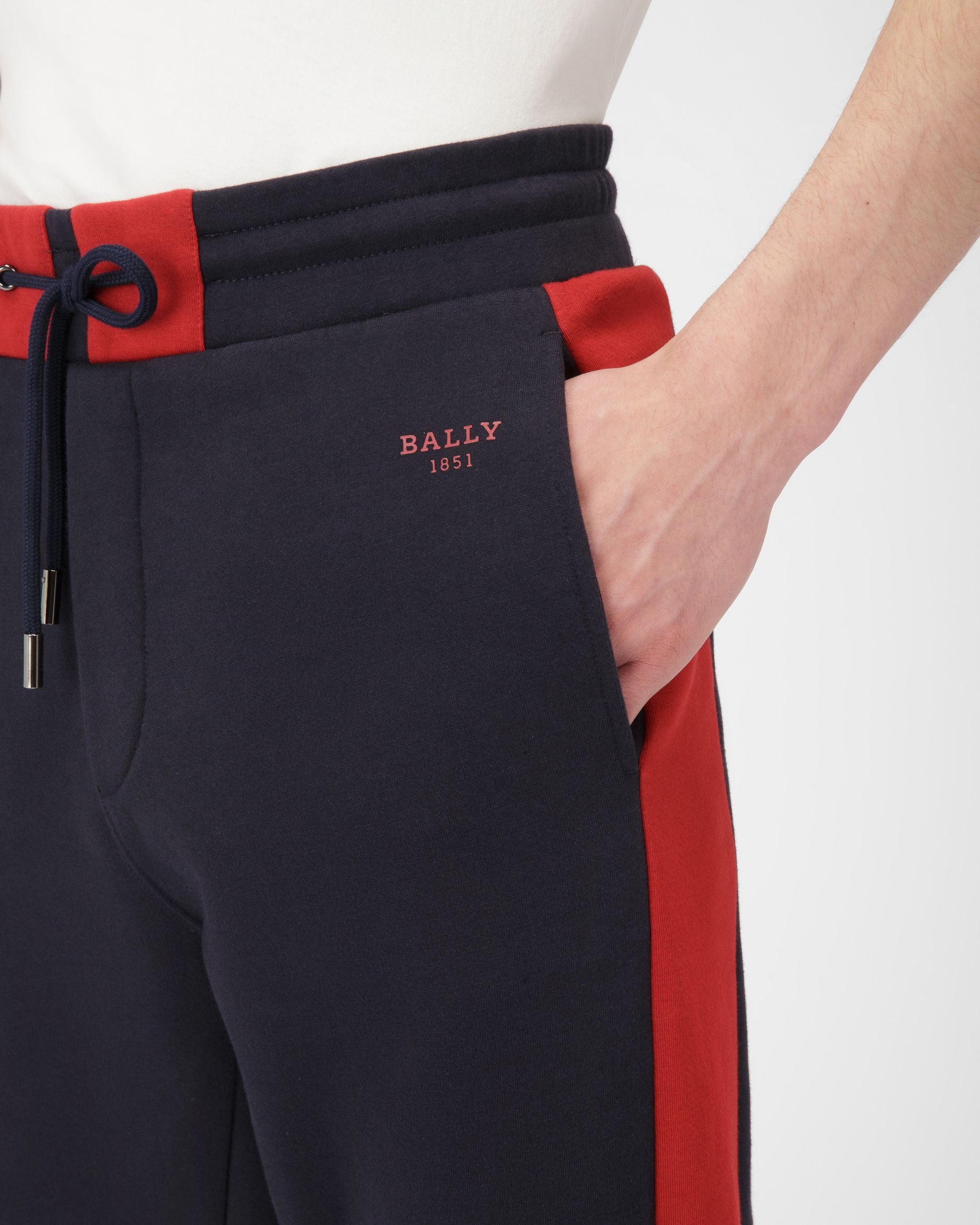 Hose Aus Funktionsbaumwolle In Marineblau Und Bally-Rot - Herren - Bally - 04