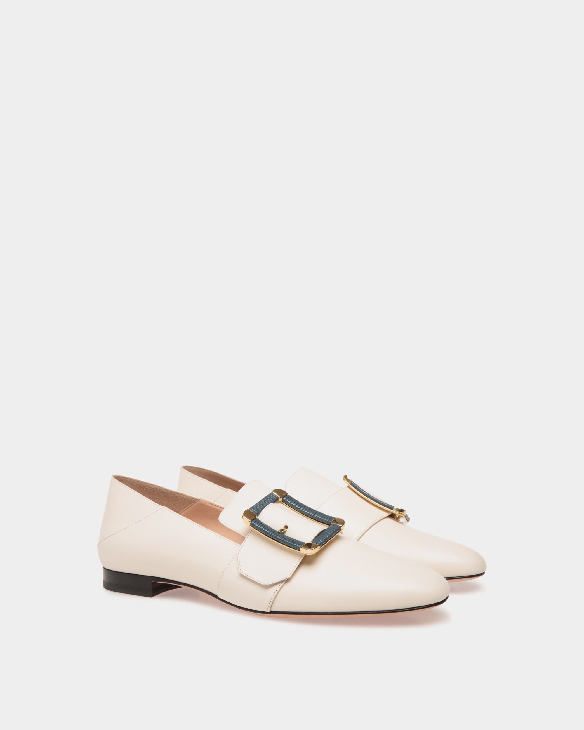 Bell Du Jour Flats In White Leather - Damen - Bally - 02