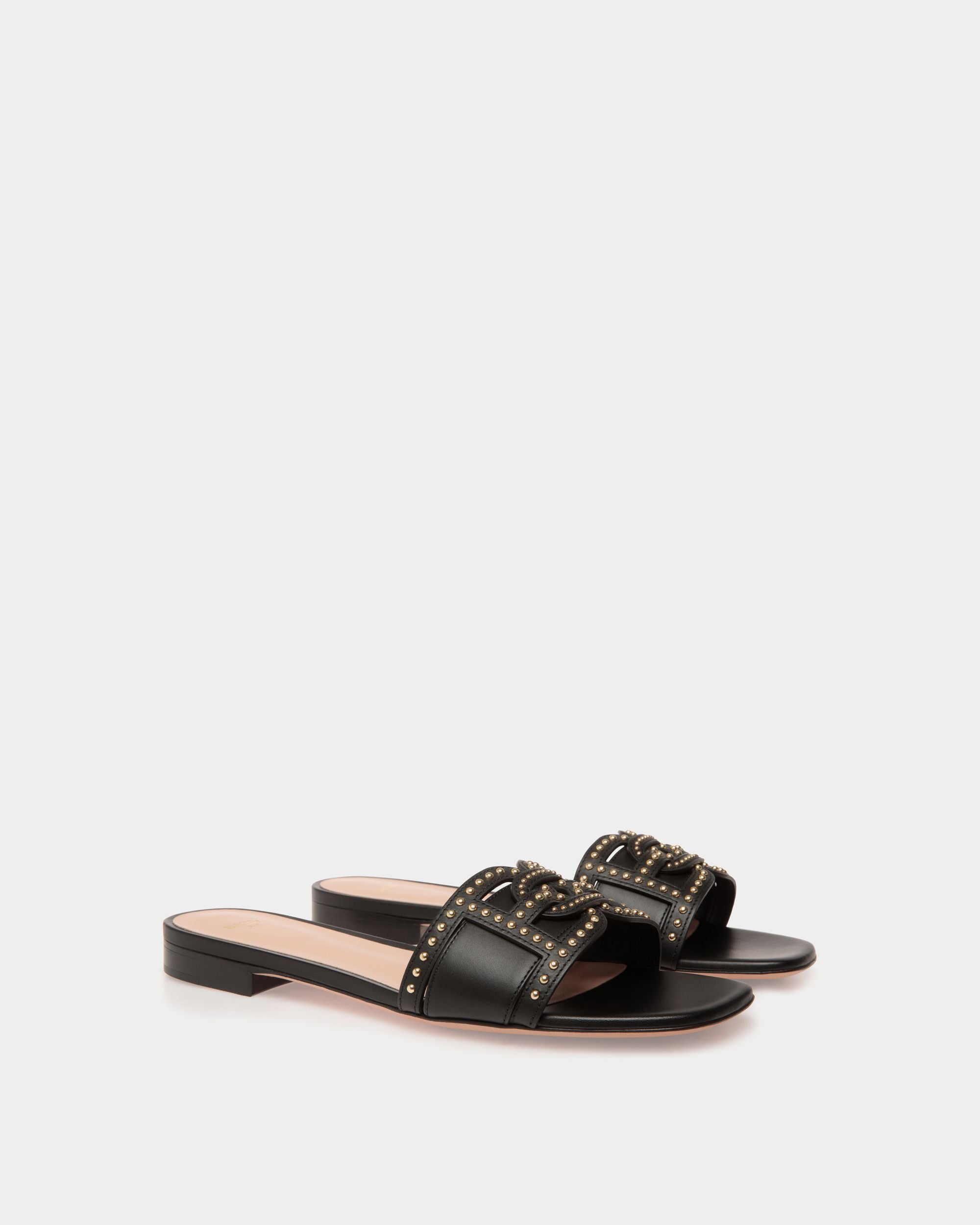 Elisie Flat Sandals In Black Leather - Damen - Bally - 02