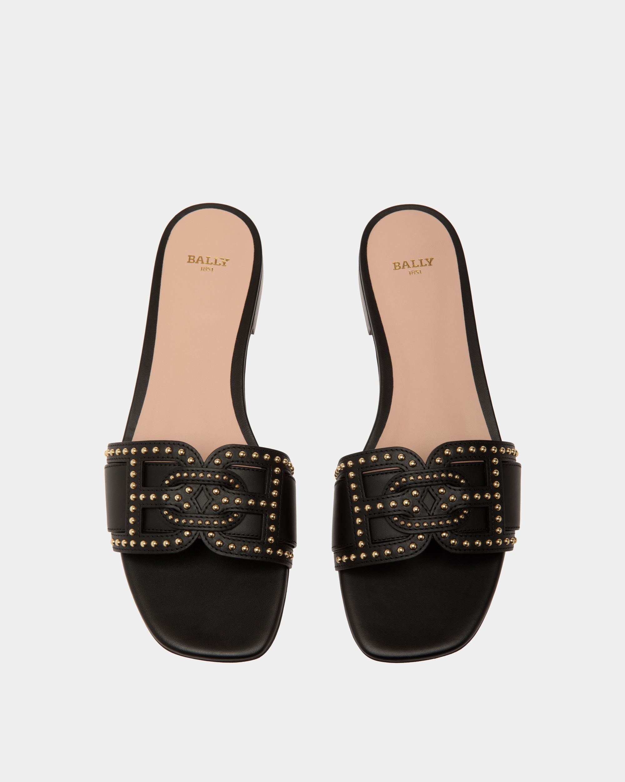 Elisie Flat Sandals In Black Leather - Damen - Bally - 04