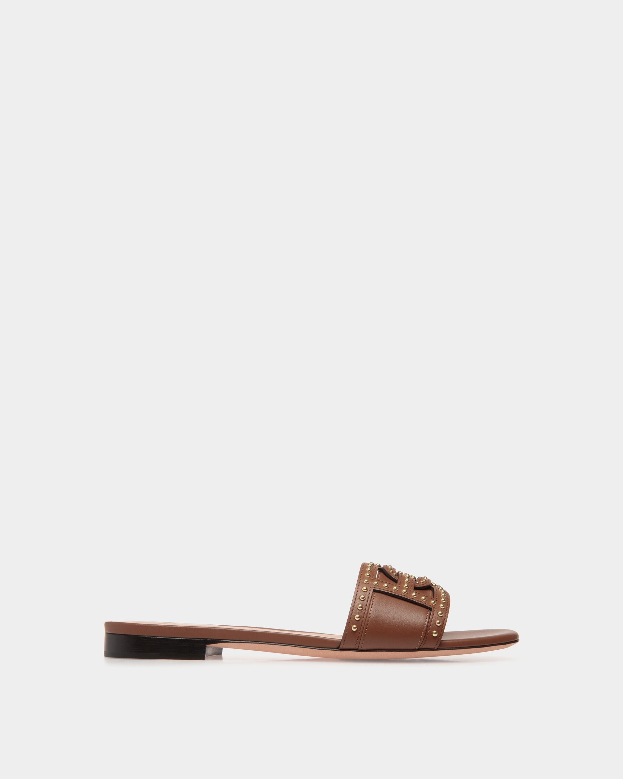 Flat Sandal In Brown Leather - Damen - Bally - 01