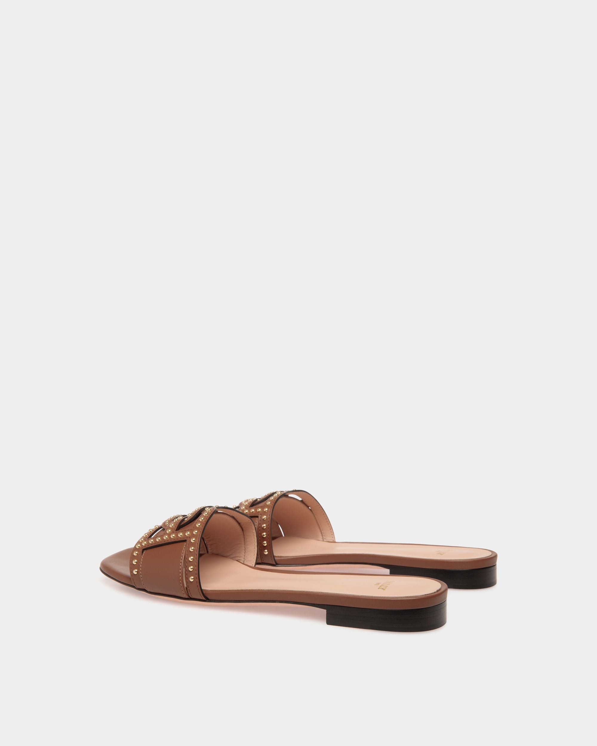 Flat Sandal In Brown Leather - Damen - Bally - 03