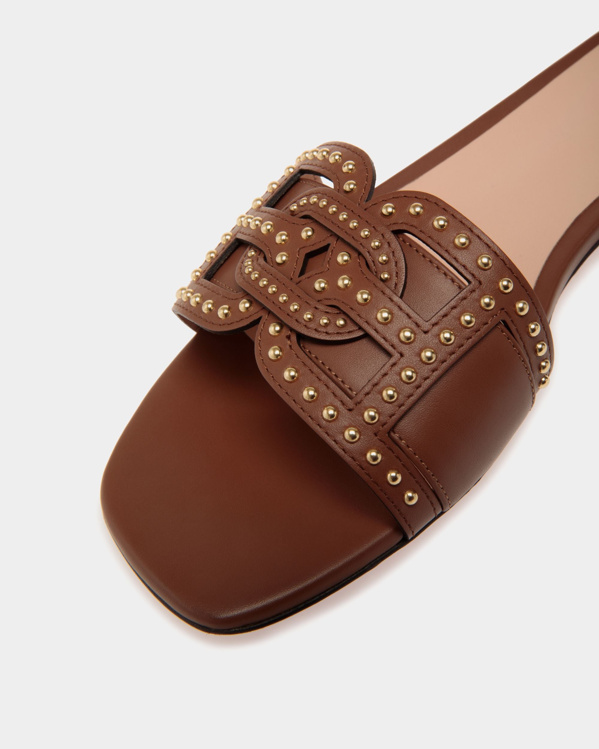 Flat Sandal In Brown Leather - Damen - Bally - 05