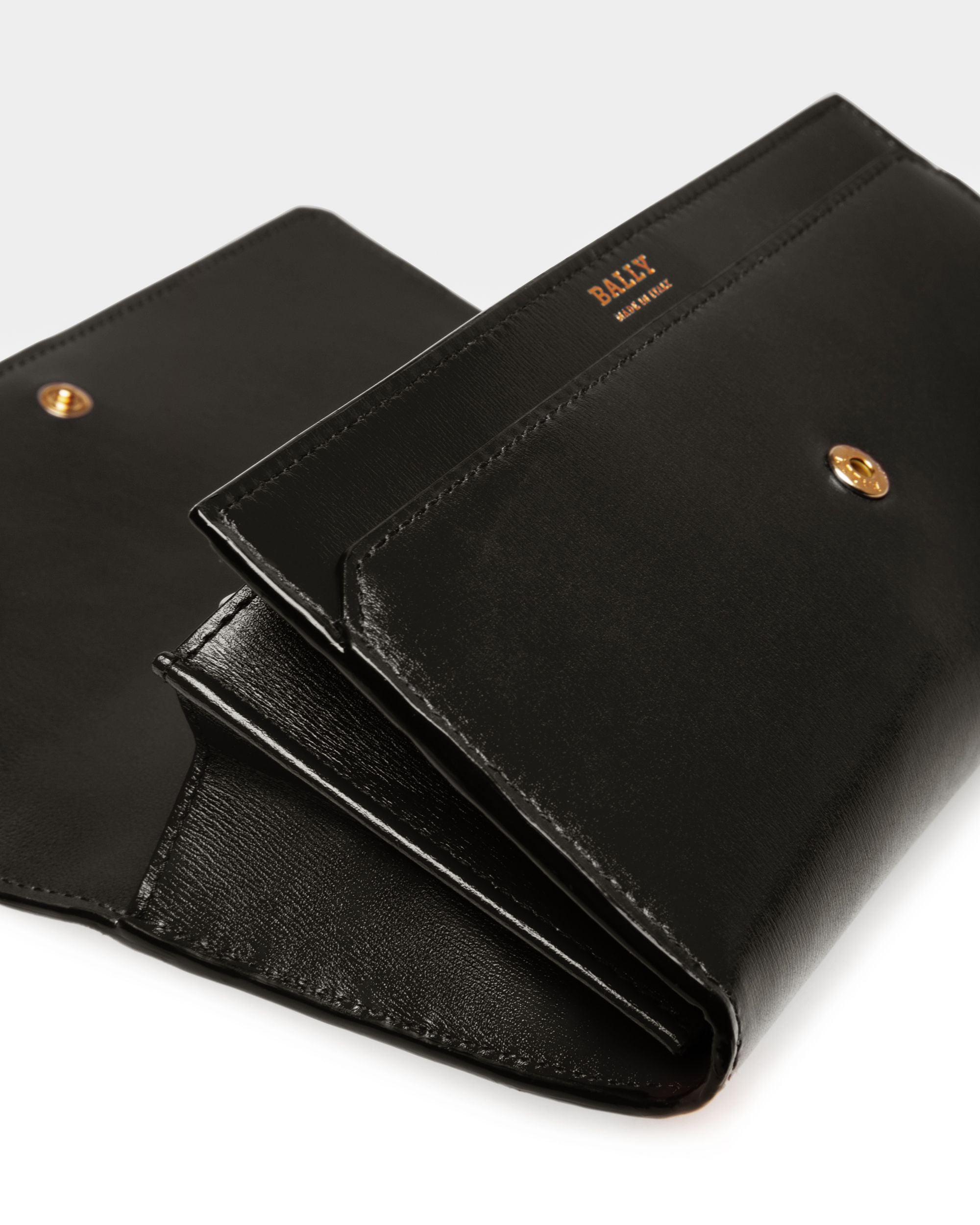 Linney Portemonnaie Aus Schwarzem Leder Im Kontinentalformat - Damen - Bally - 04