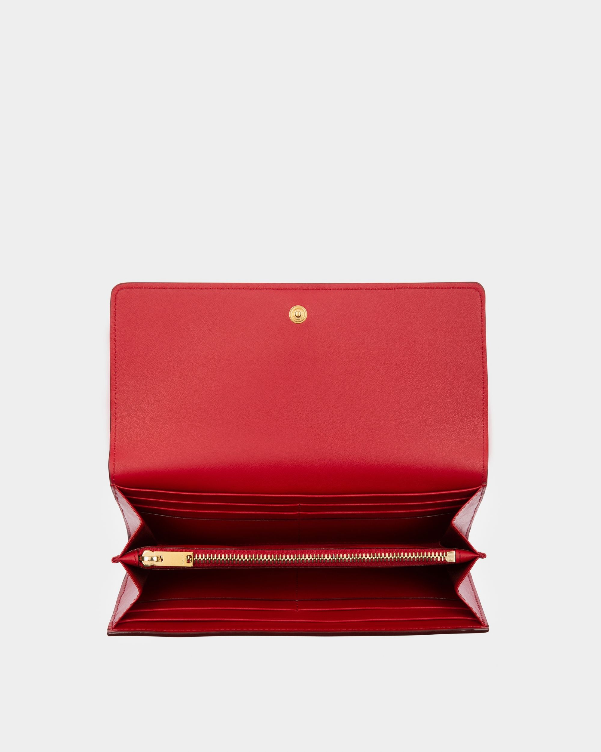 Linney Portemonnaie Aus Rotem Leder Im Kontinentalformat - Damen - Bally - 03