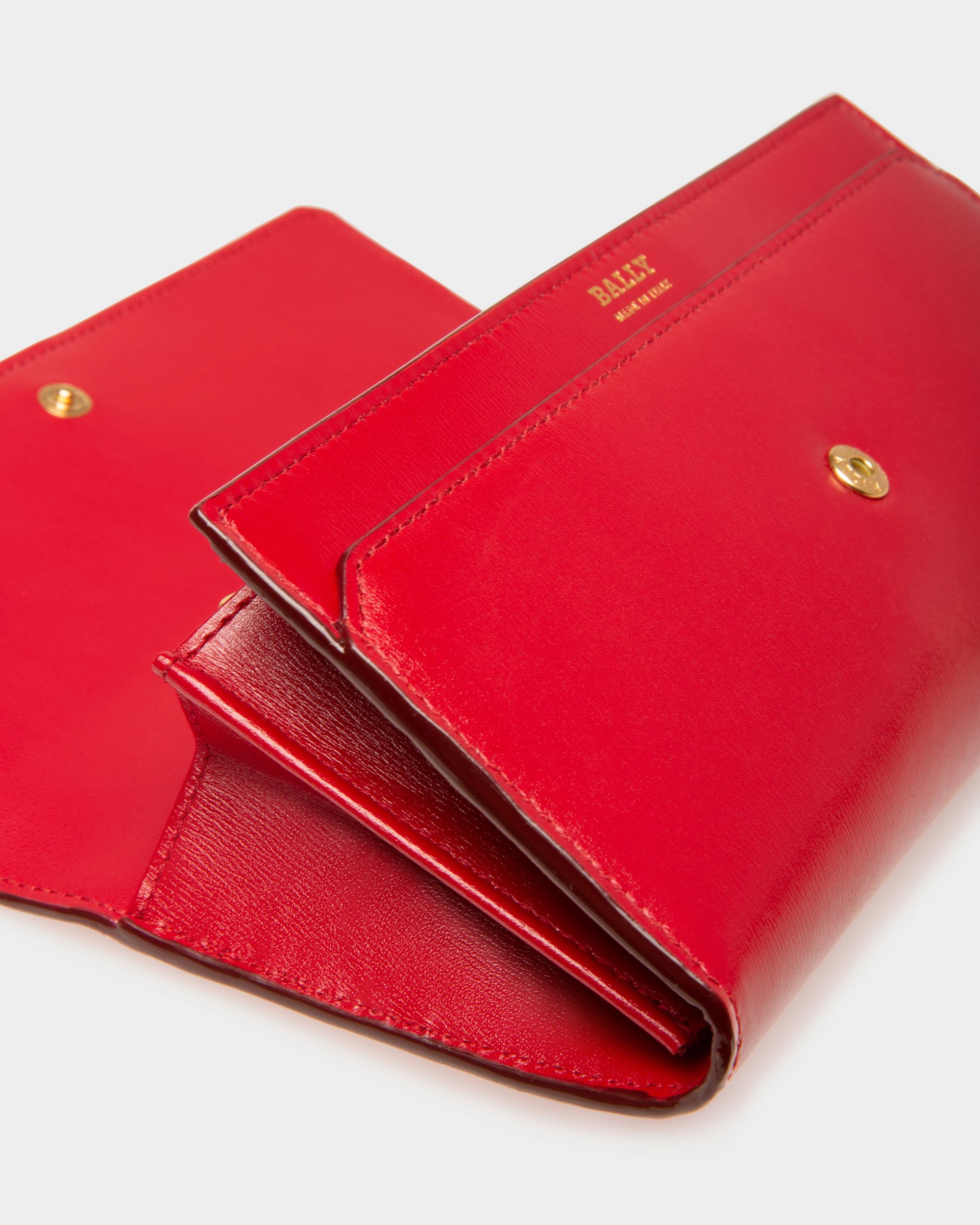 Linney Portemonnaie Aus Rotem Leder Im Kontinentalformat - Damen - Bally - 04