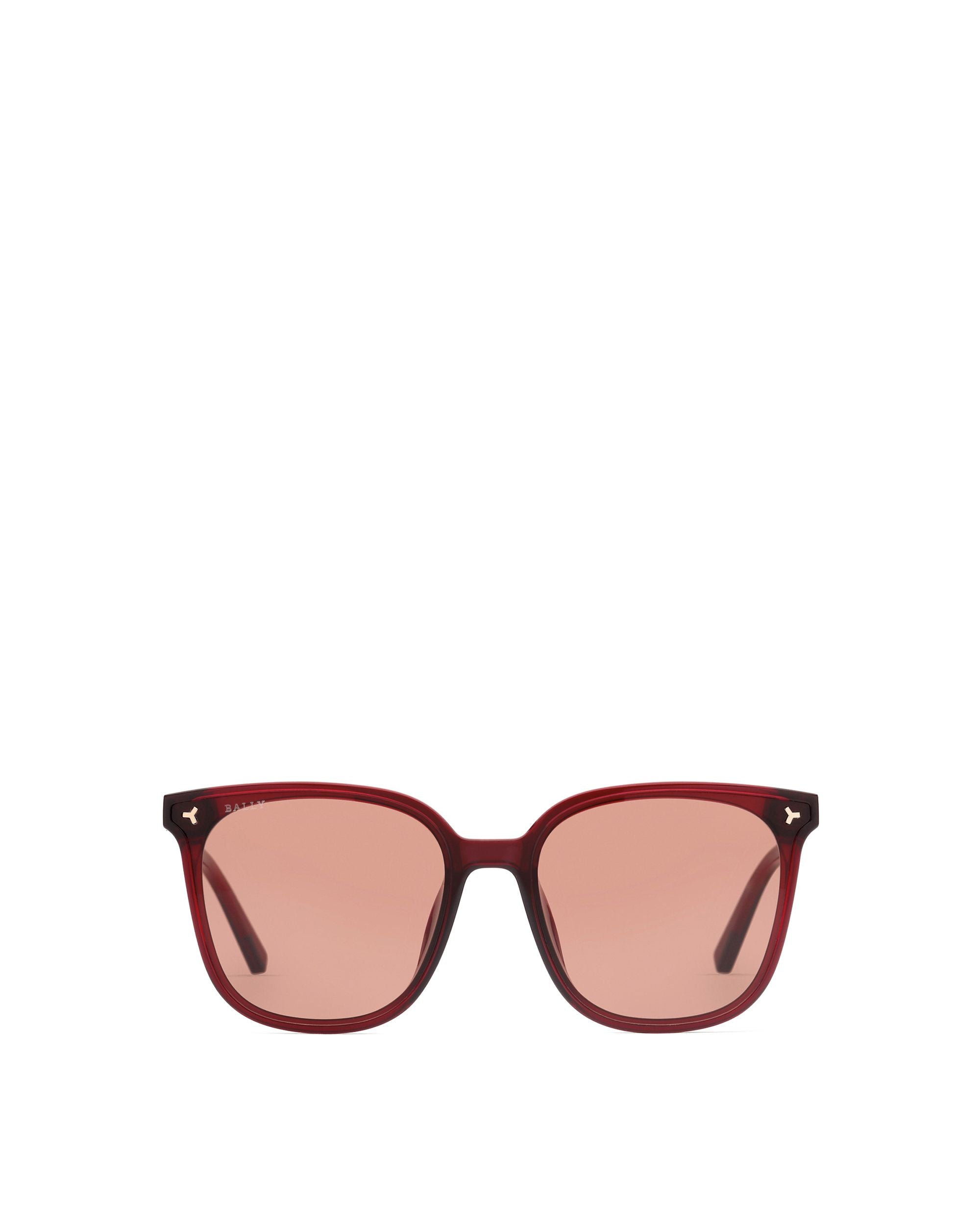 Aida Sonnenbrille Aus Acetat In Glänzendem Bordeauxrot Mit Bordeauxroten Gläsern - Damen - Bally - 01