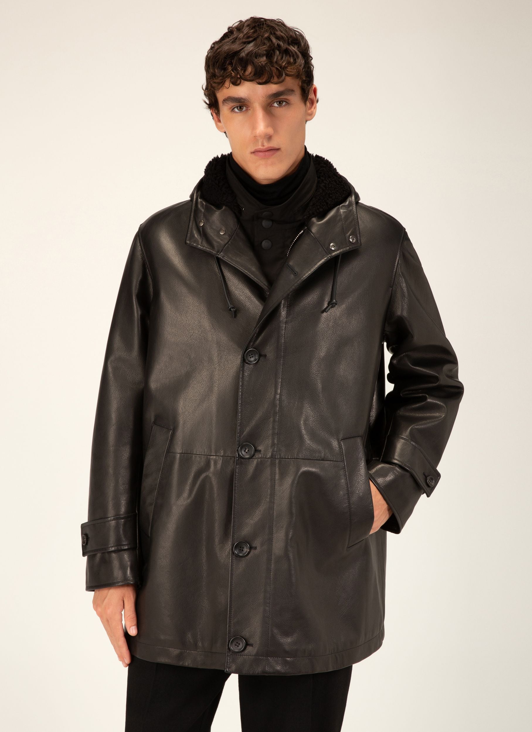 Parka Aus Schwarzem Bullenleder - Herren - Bally - 03